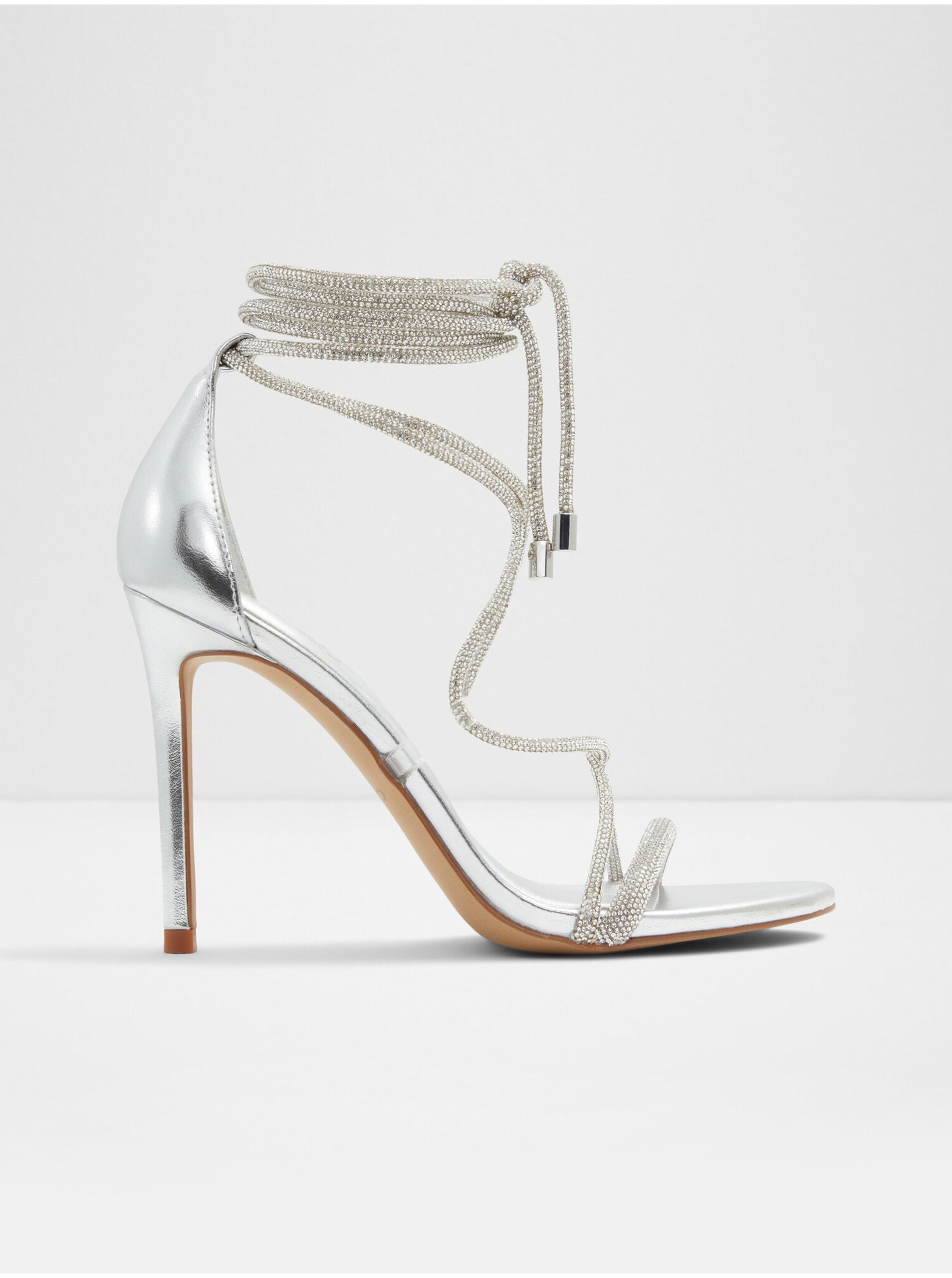 E-shop Dámské sandály na vysokém podpatku ve stříbrné barvě ALD0 Marly