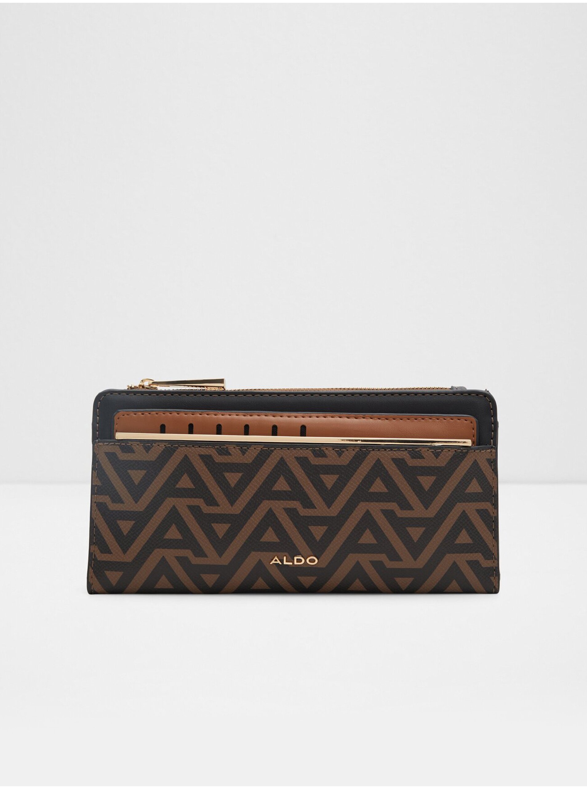 E-shop Tmavo hnedá dámska vzorovaná peňaženka ALDO Ocoissa