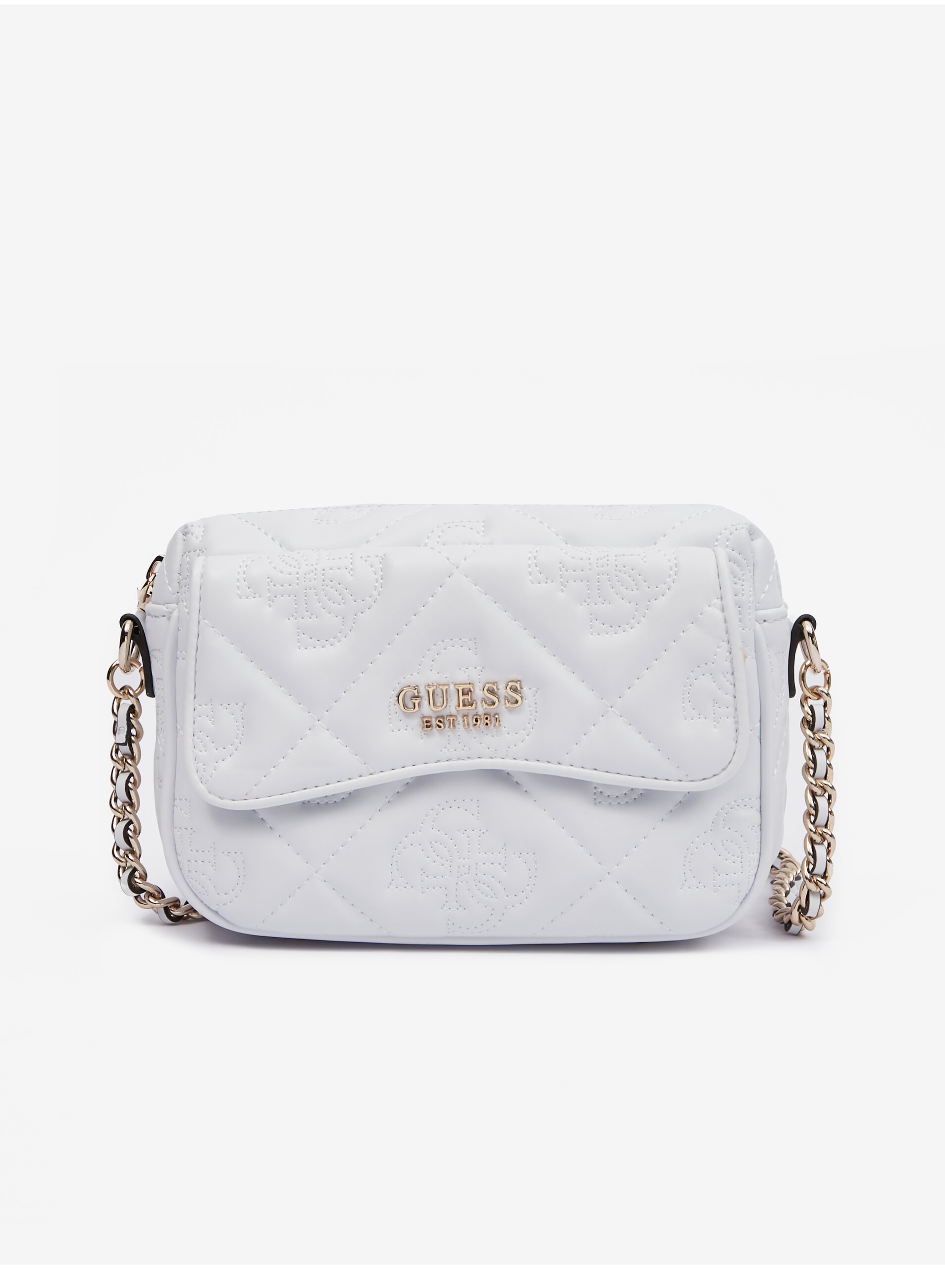 Levně Bílá dámská crossbody kabelka Guess Marieke