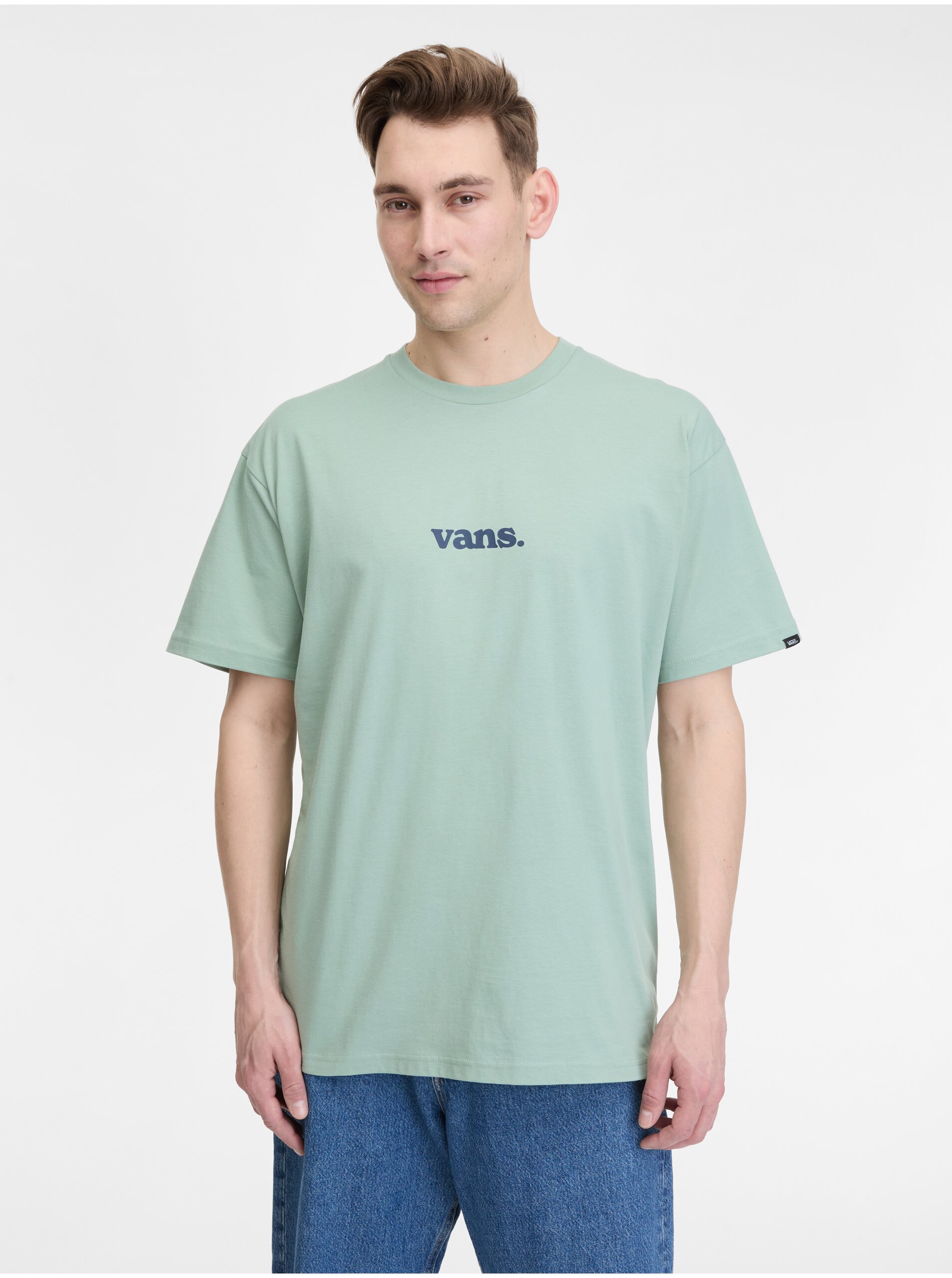 Lacno Zelené pánske melírované tričko VANS Lower Corecase