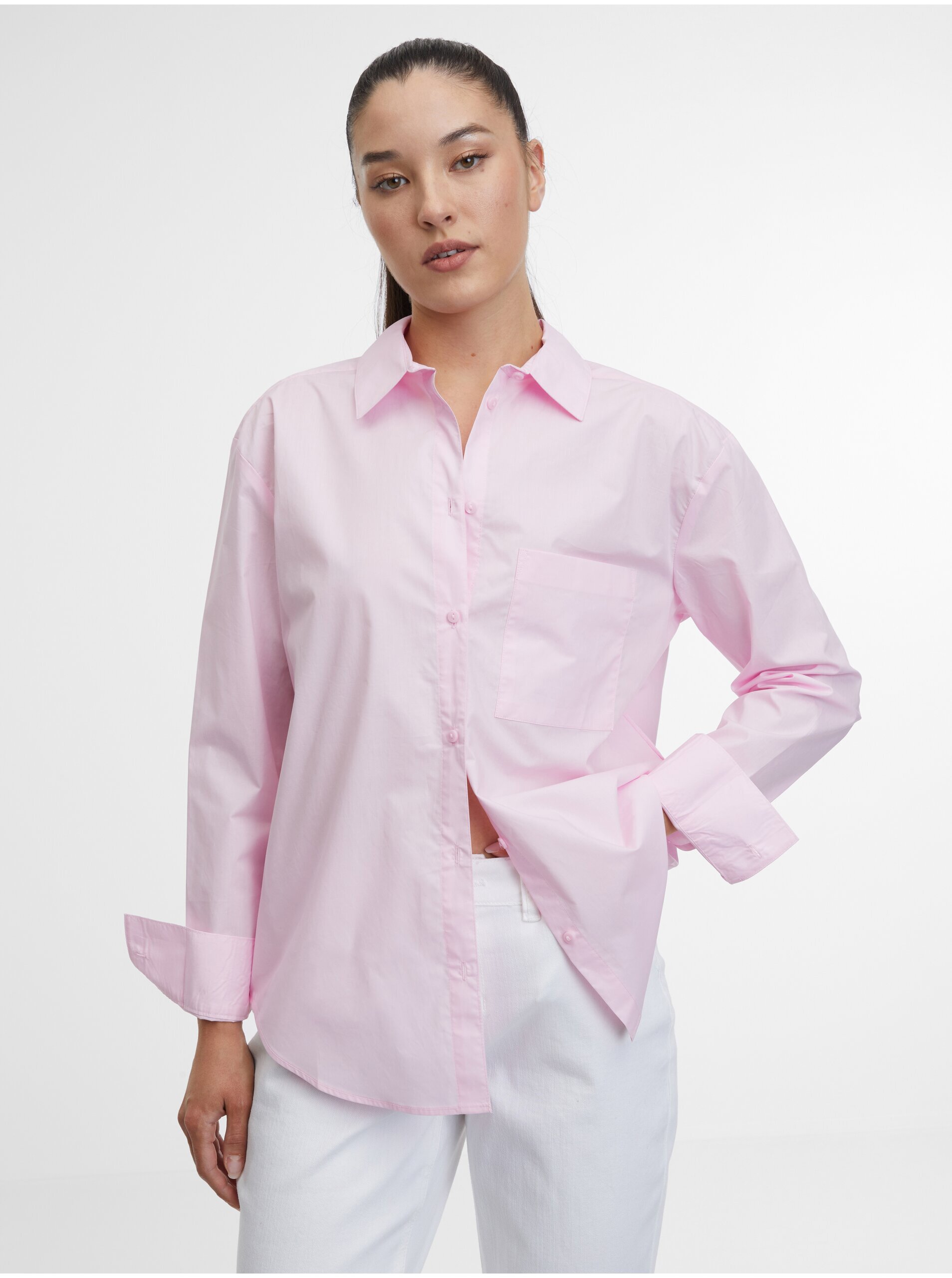 Levně Růžová dámská košile ORSAY