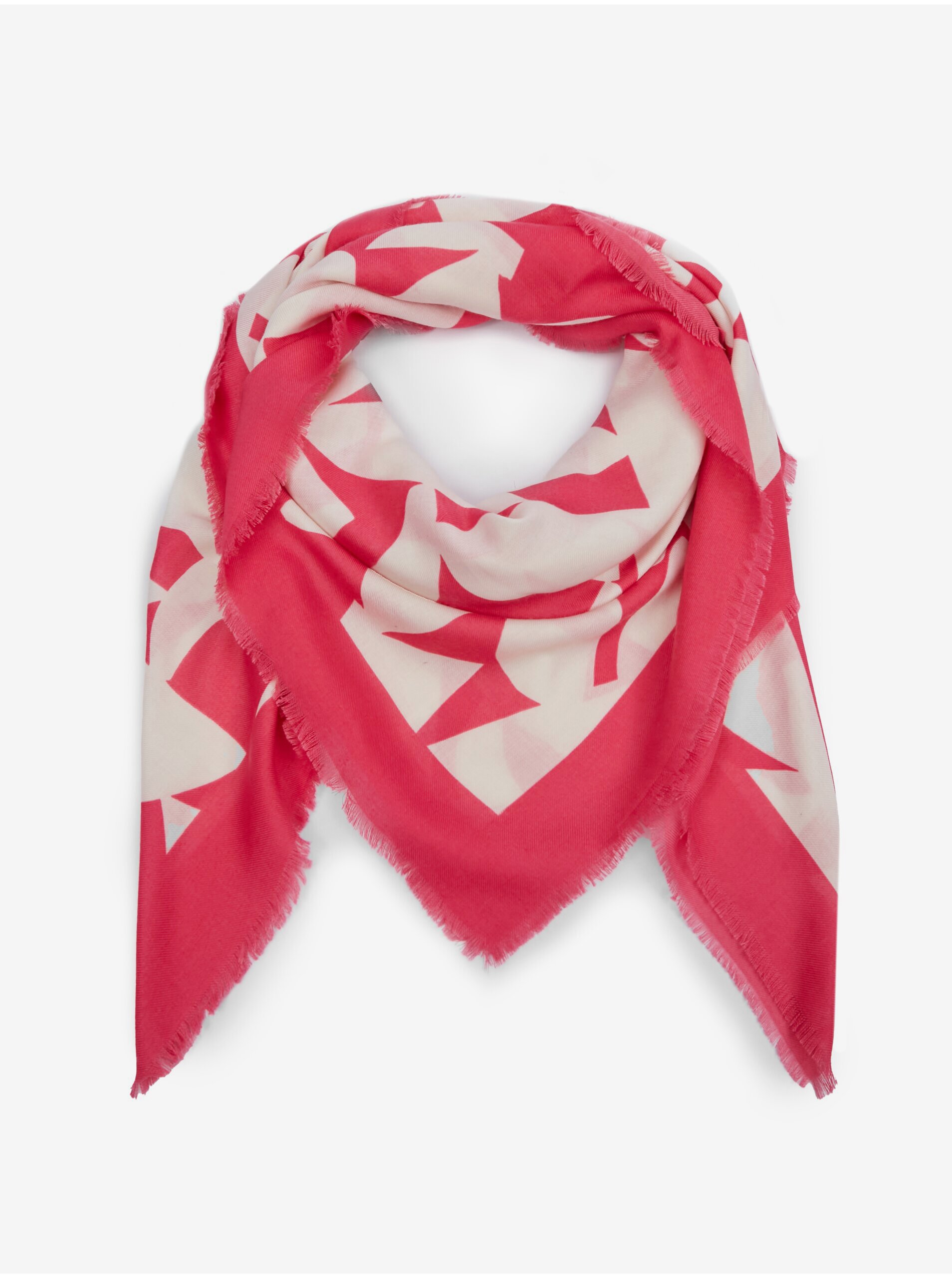Levně Růžový vzorovaný dámský šátek ORSAY