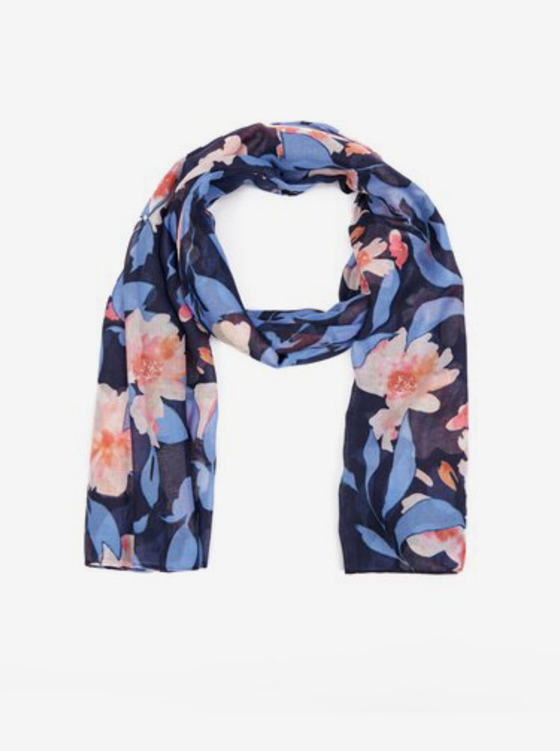 E-shop Růžovo-modrý dámský květovaný šátek ORSAY