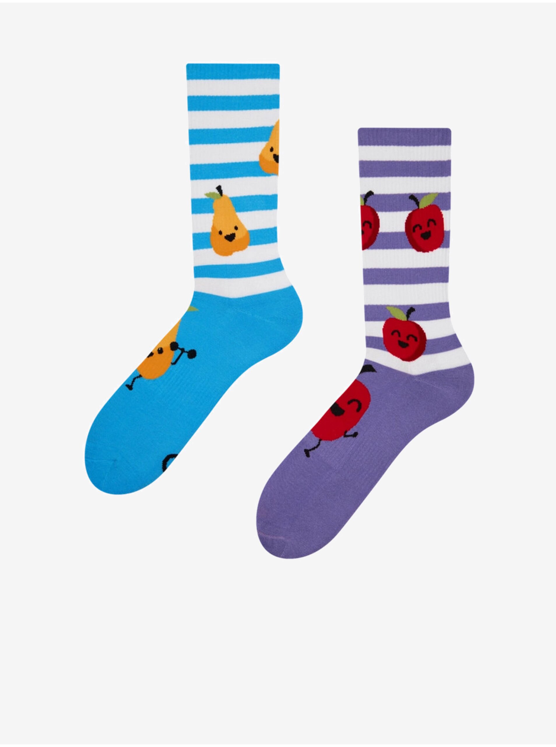Levně Modro-fialové pánské veselé ponožky Dedoles Sportující ovoce