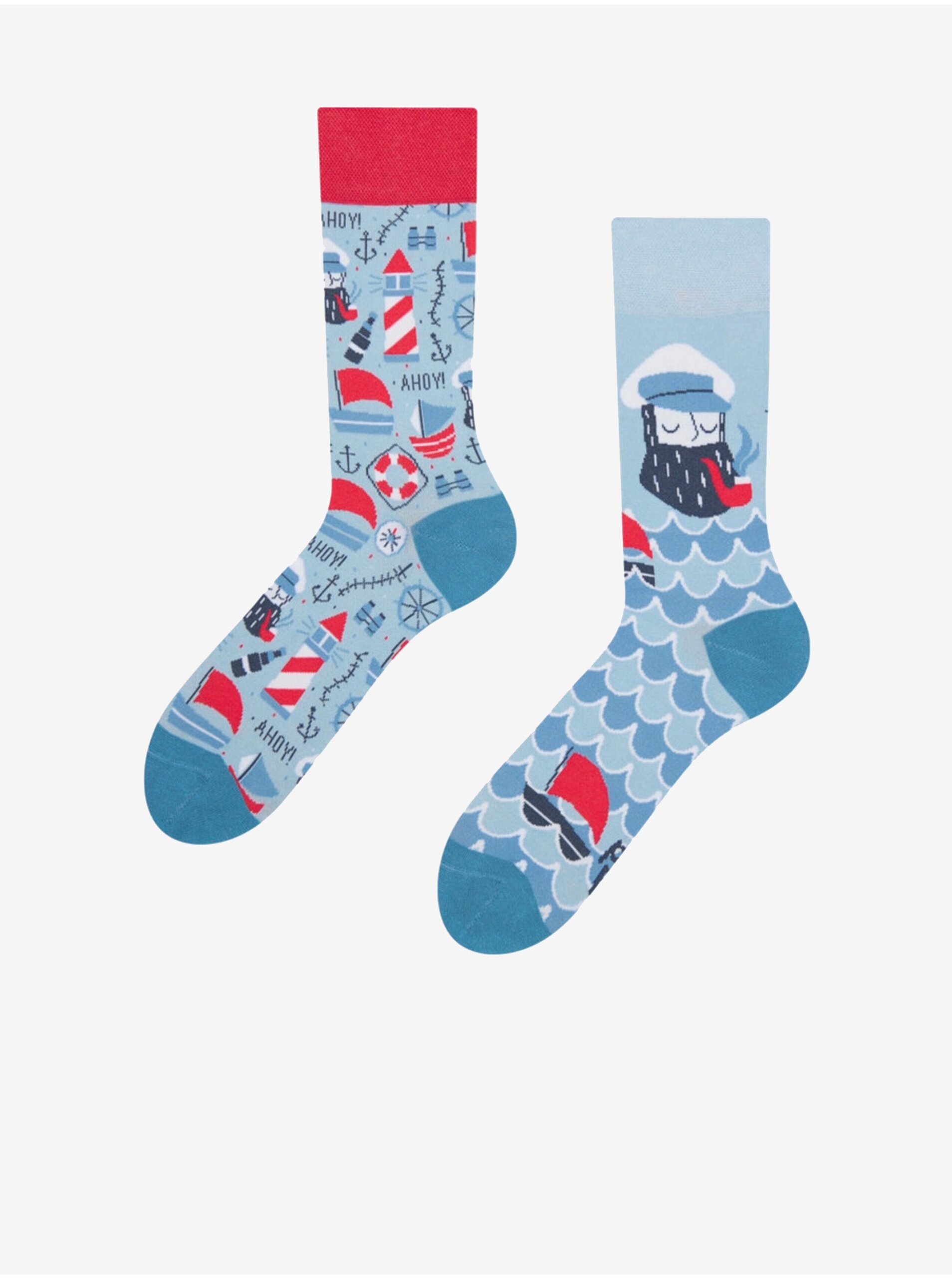 E-shop Červeno-modré dámske veselé ponožky Dedoles Ahoj