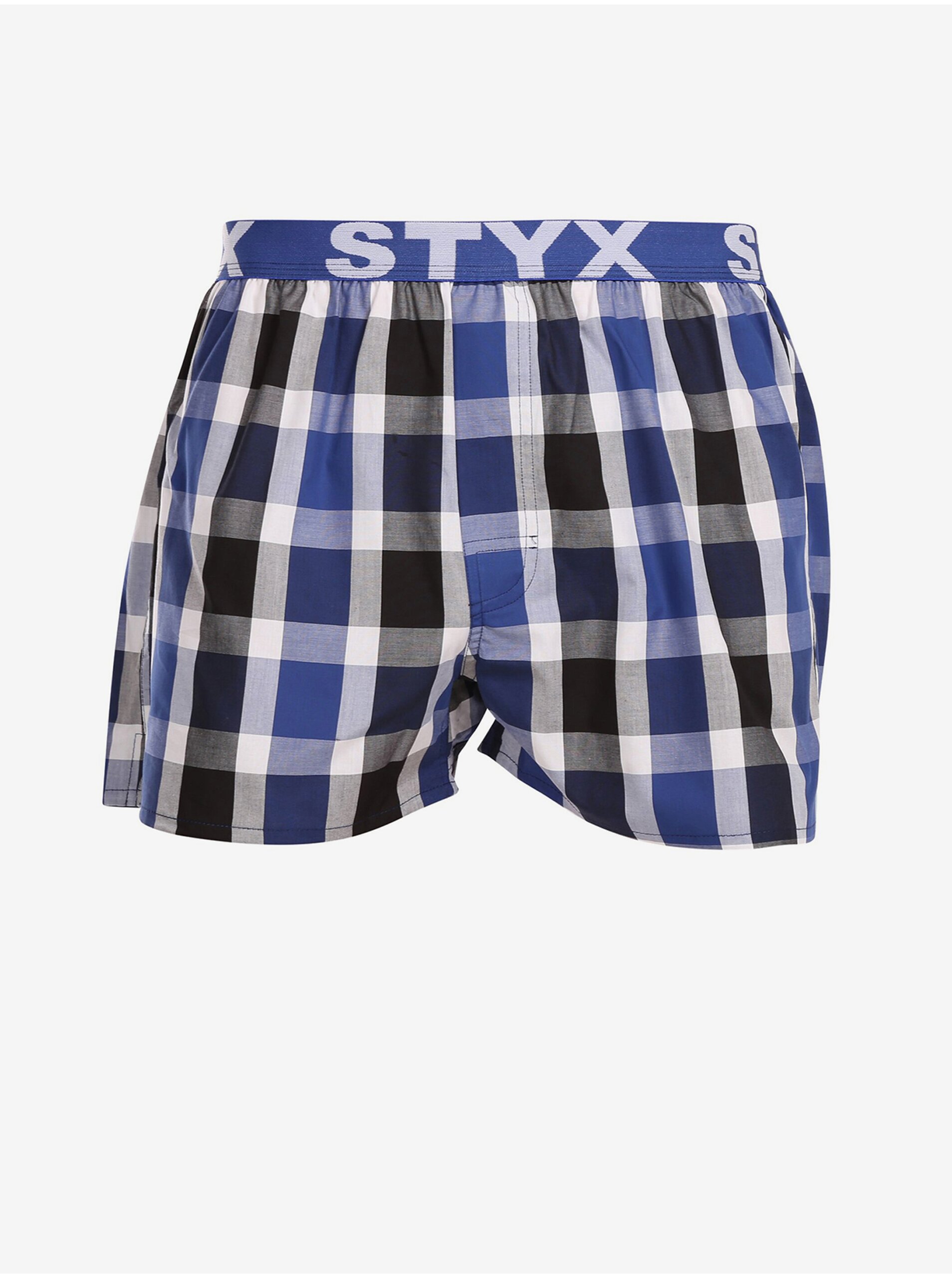 Modro-černé pánské kostkované trenýrky Styx