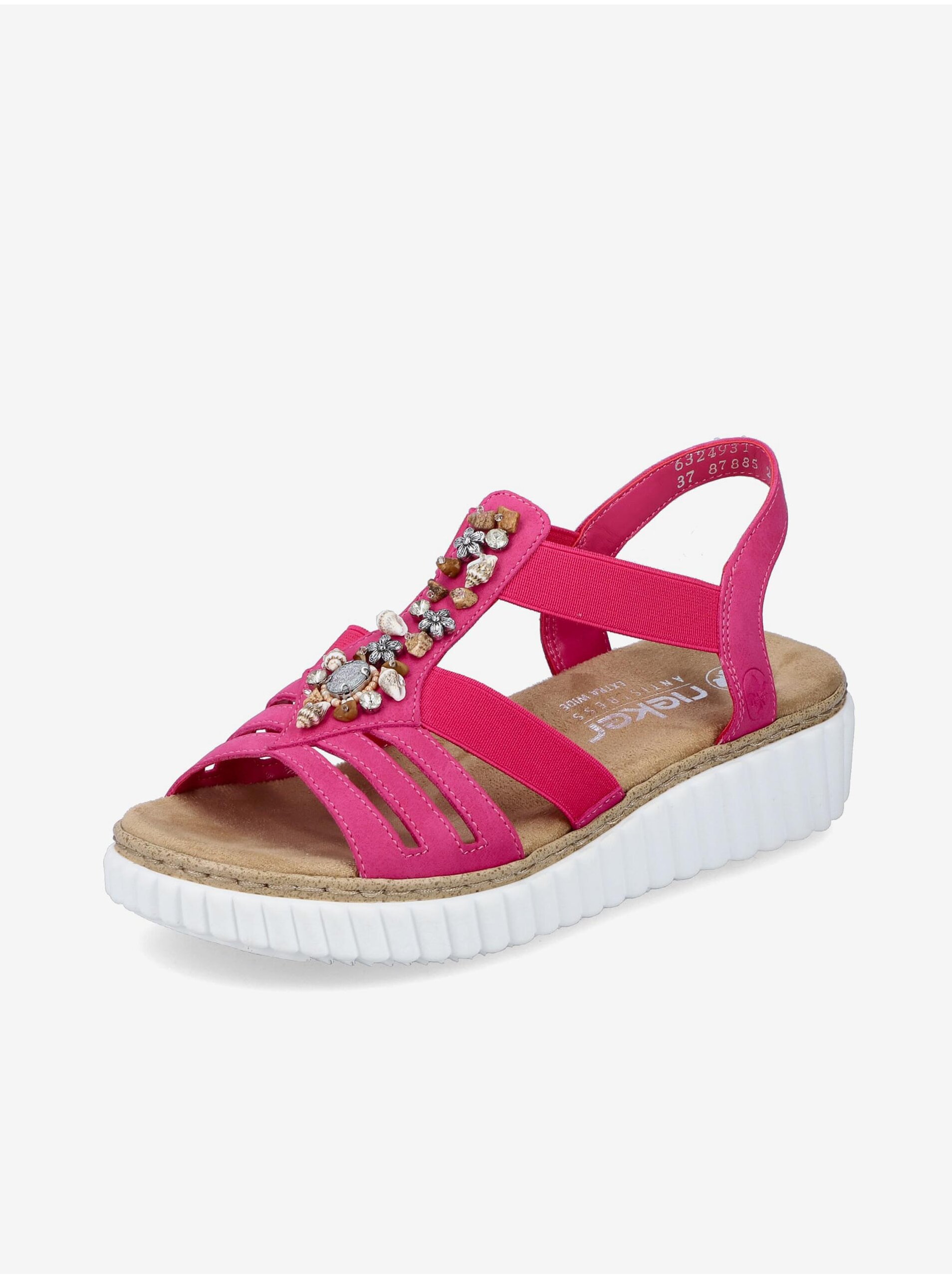 E-shop Tmavě růžové dámské sandálky Rieker