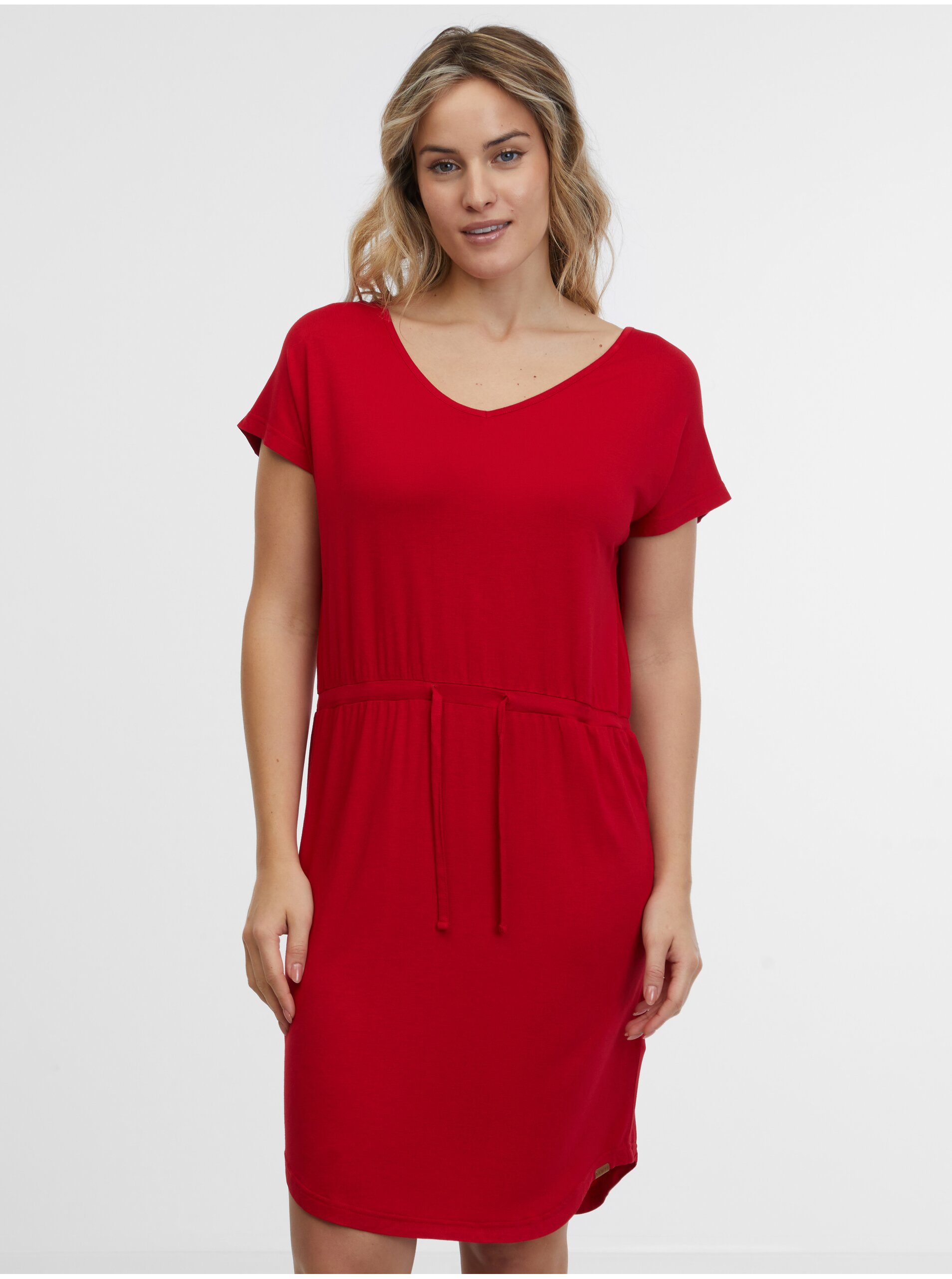 Lacno Červené dámske šaty SAM 73 Doria