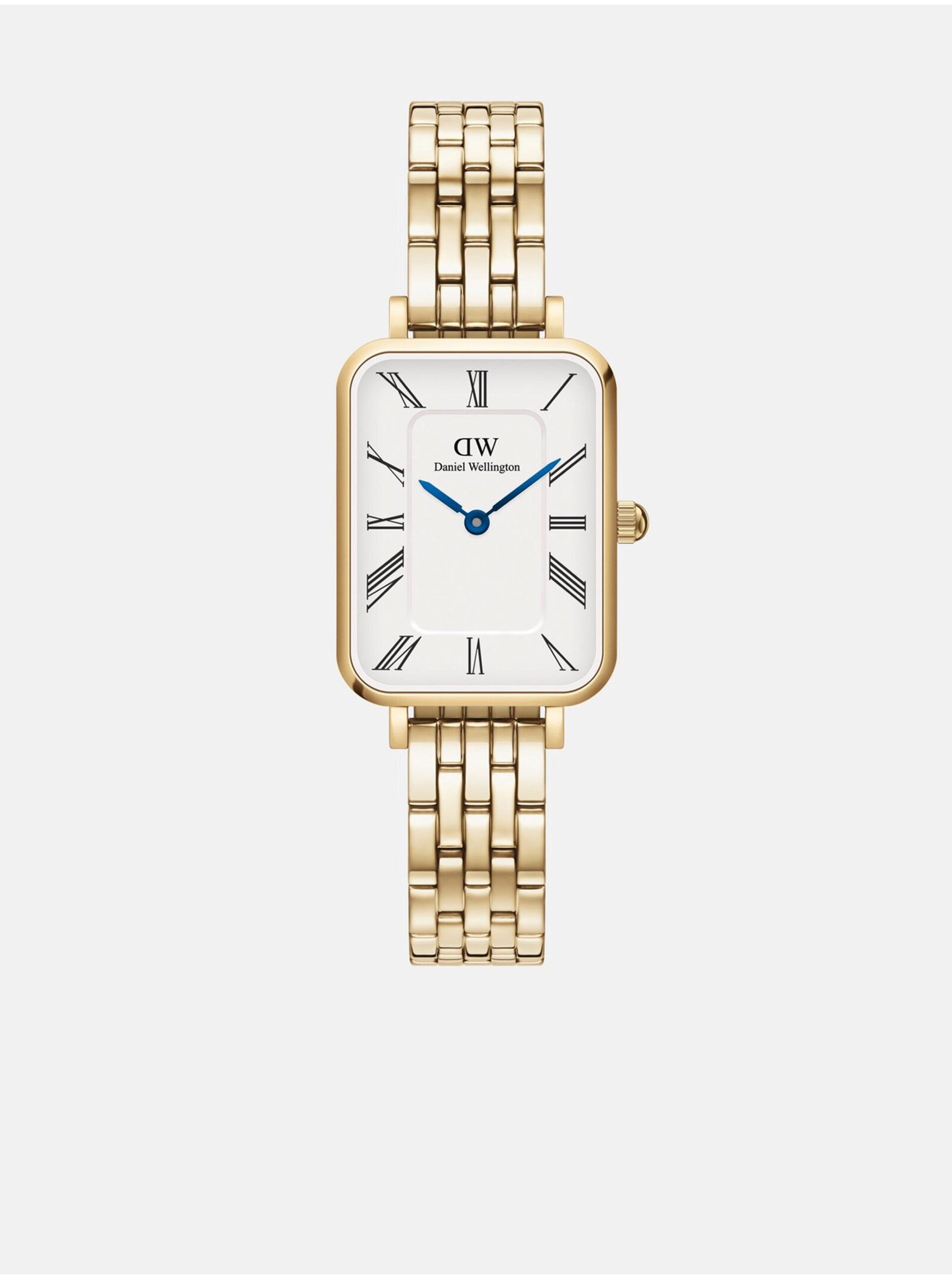 Lacno Zlaté dámske hodinky Daniel Wellington Quadro 5-link