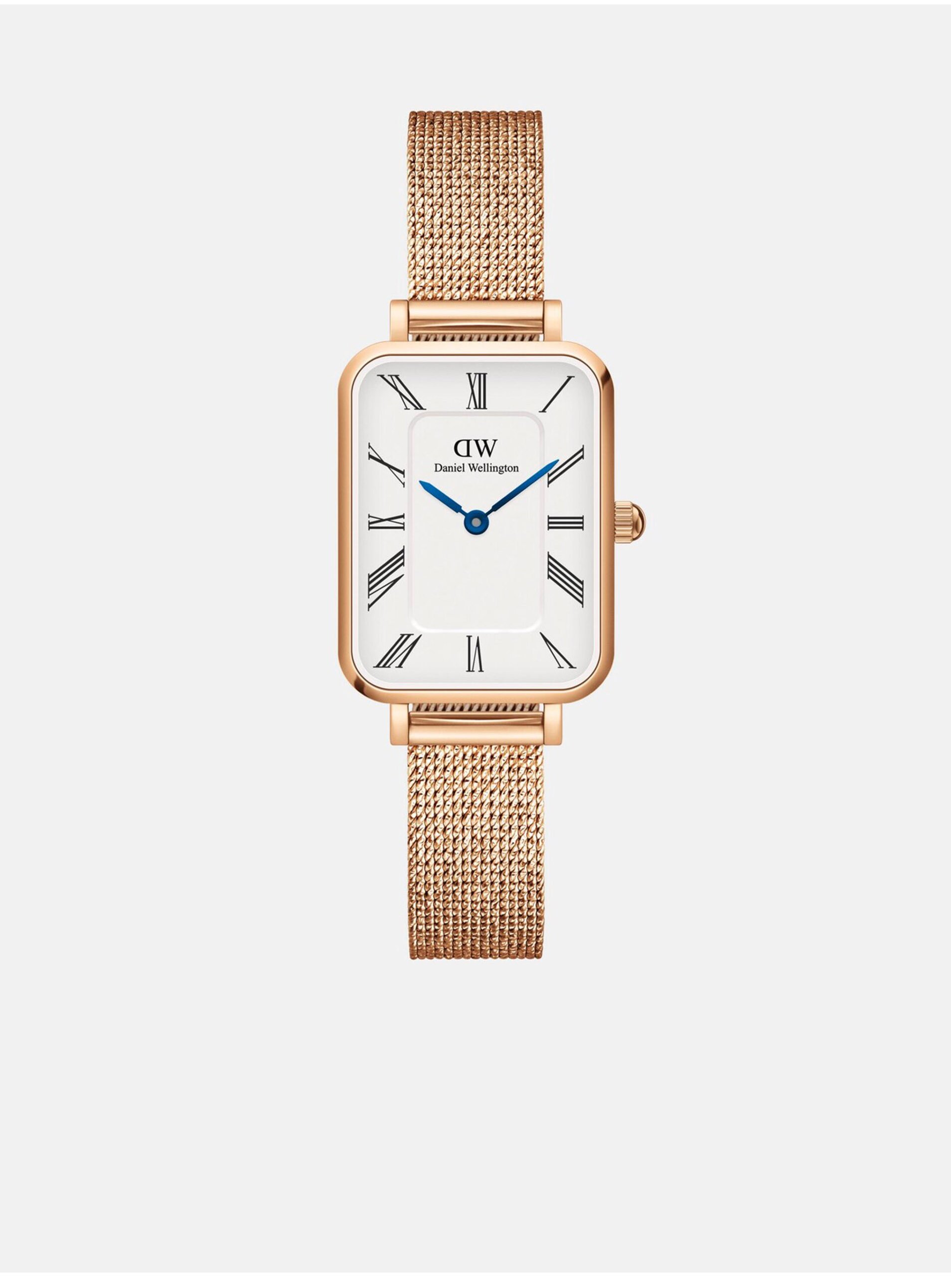 E-shop Ružovo-zlaté dámske hodinky Daniel Wellington mesh Quadro Melrose