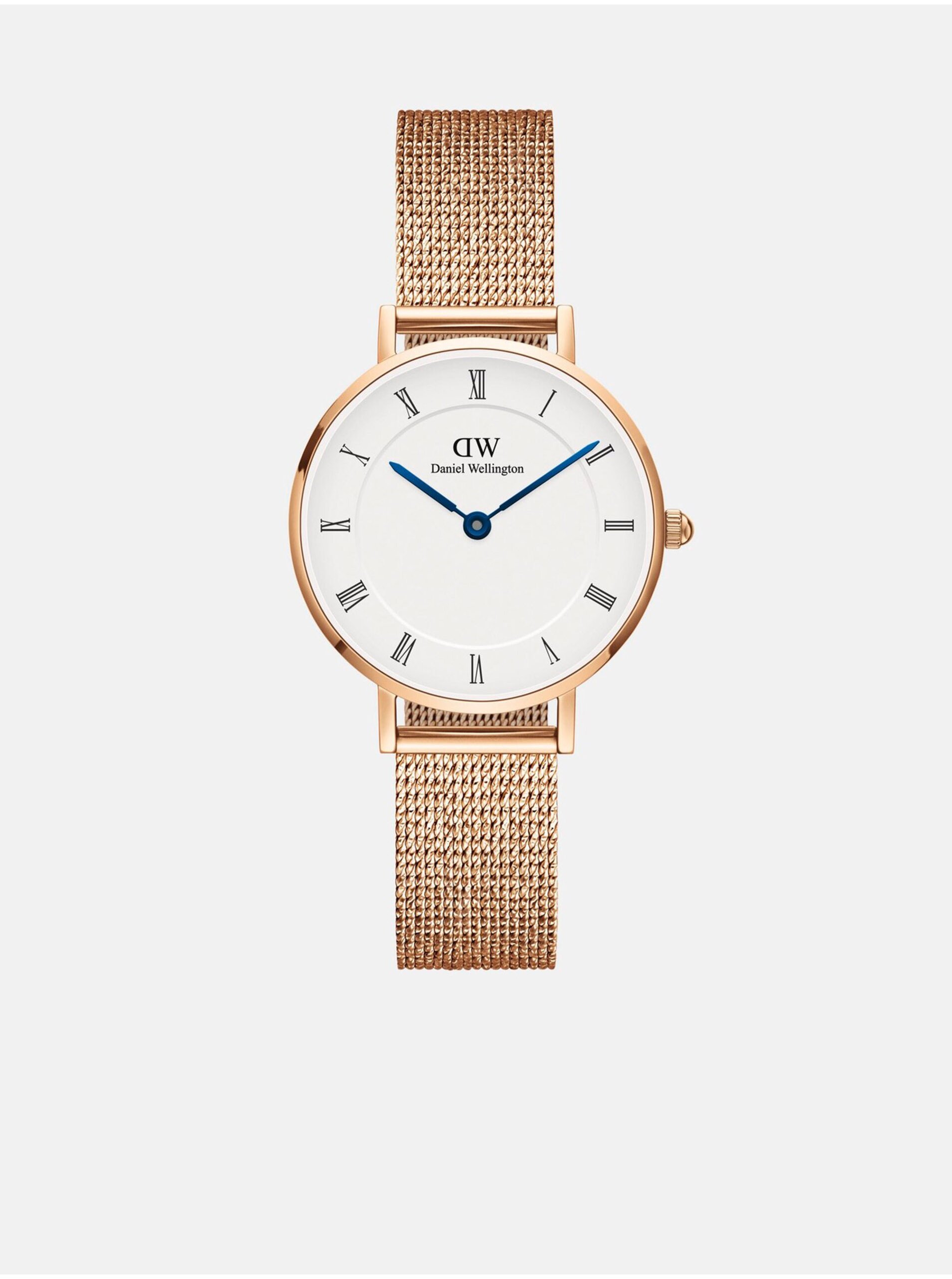 E-shop Růžovo-zlaté dámské hodinky Daniel Wellington mesh Petite Melrose