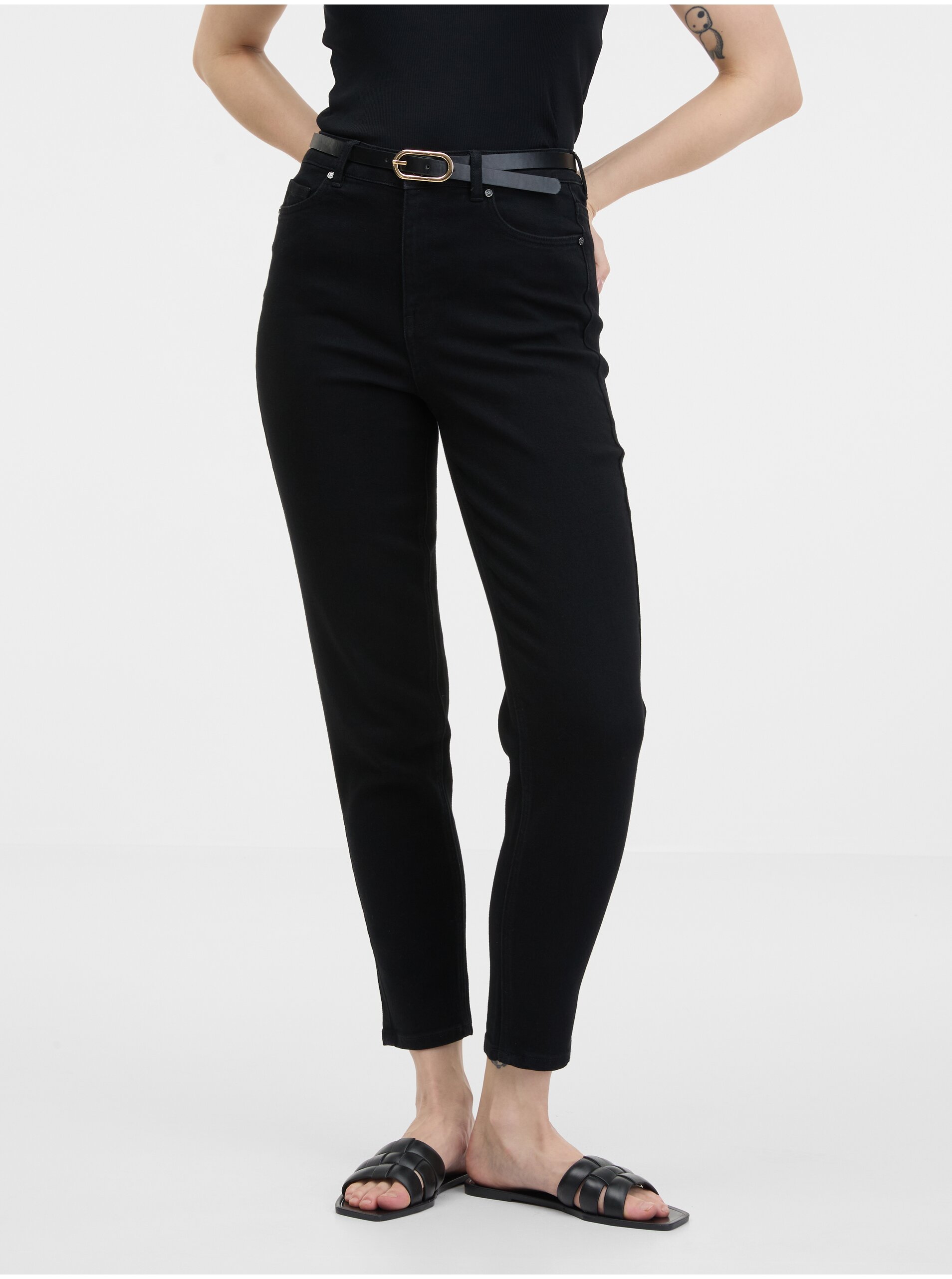 E-shop Čierne dámske mom džínsy ORSAY