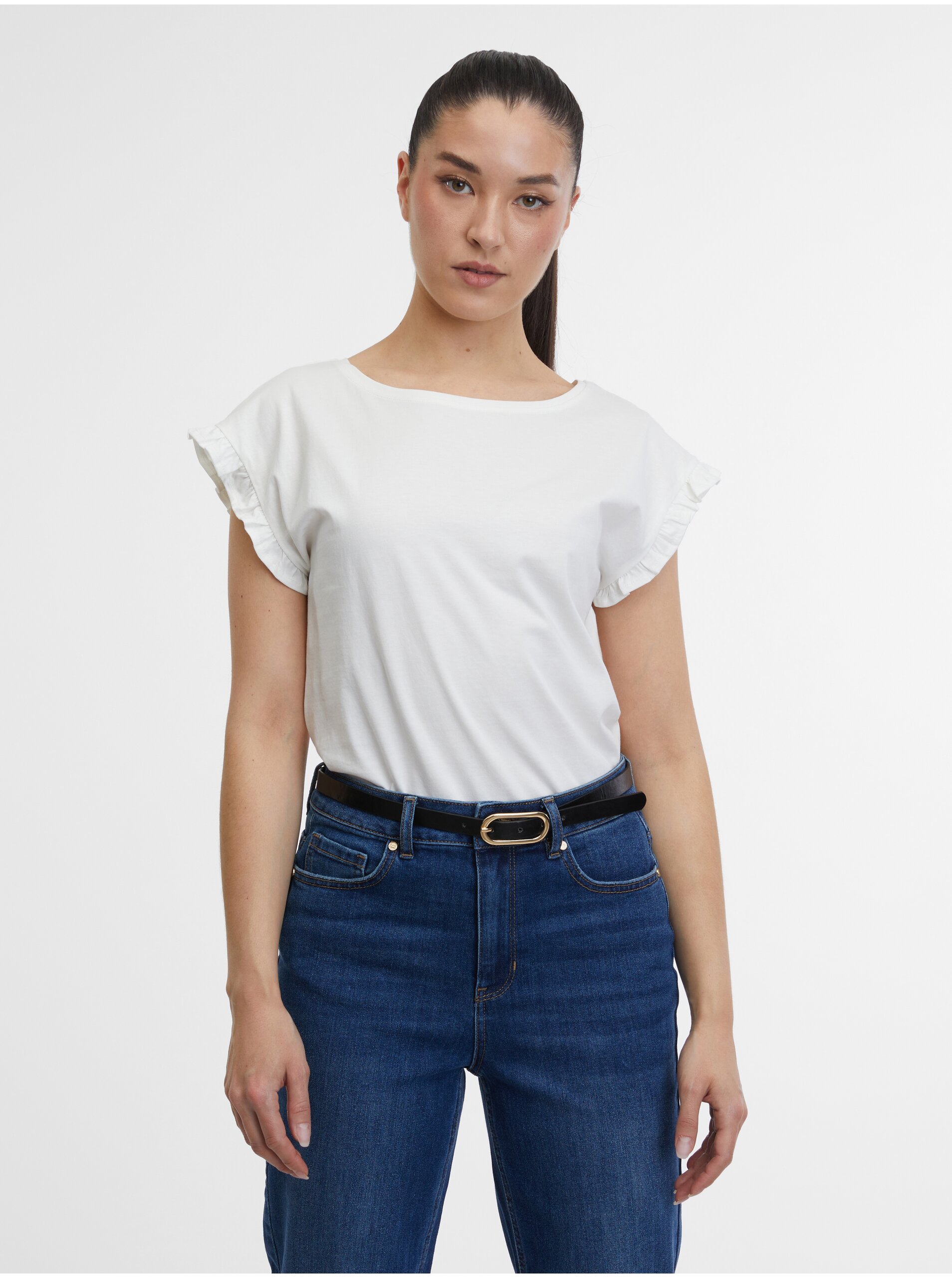 Levně Bílé dámské tričko ORSAY