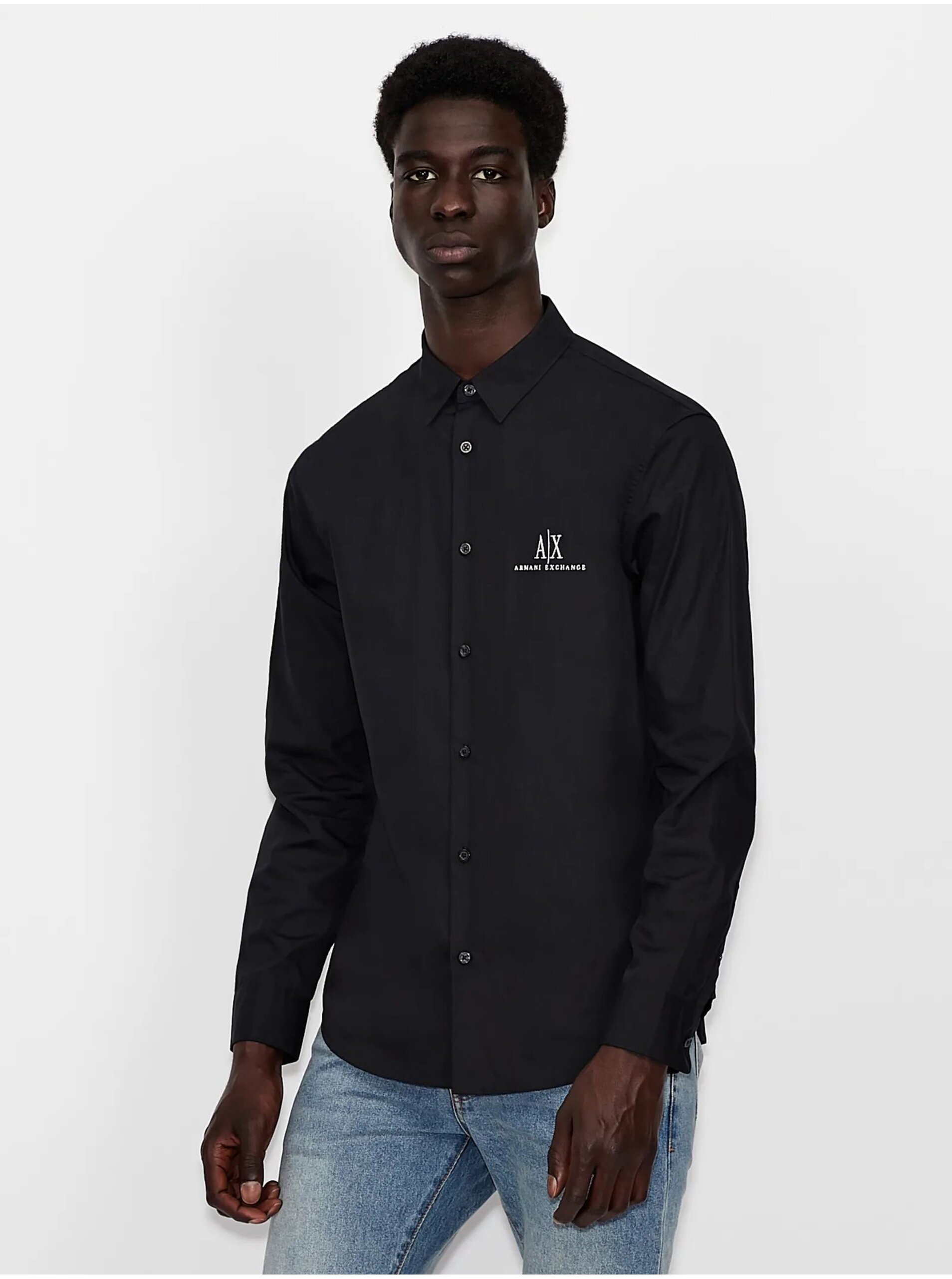 E-shop Černá pánská košile Armani Exchange
