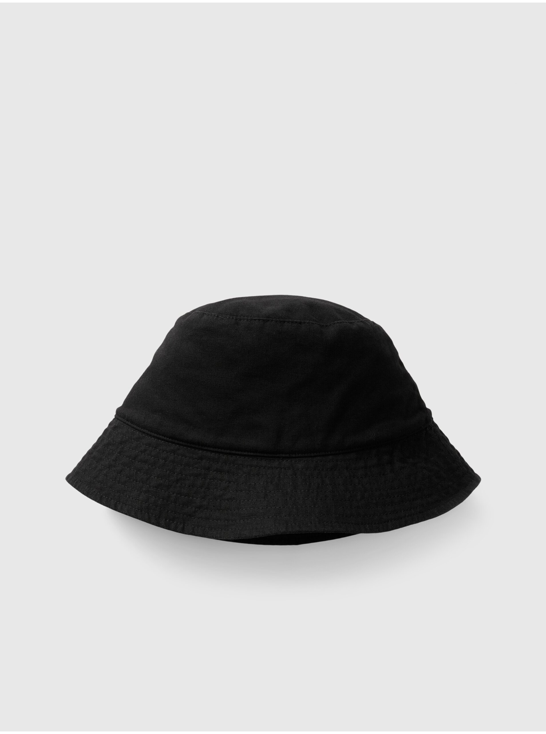 Levně Černý dámský lněný klobouk