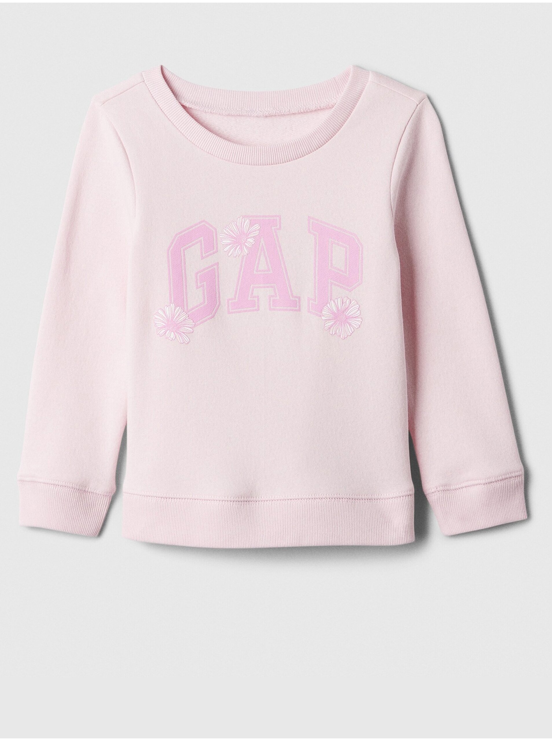 E-shop Ružová dievčenská mikina s logom GAP