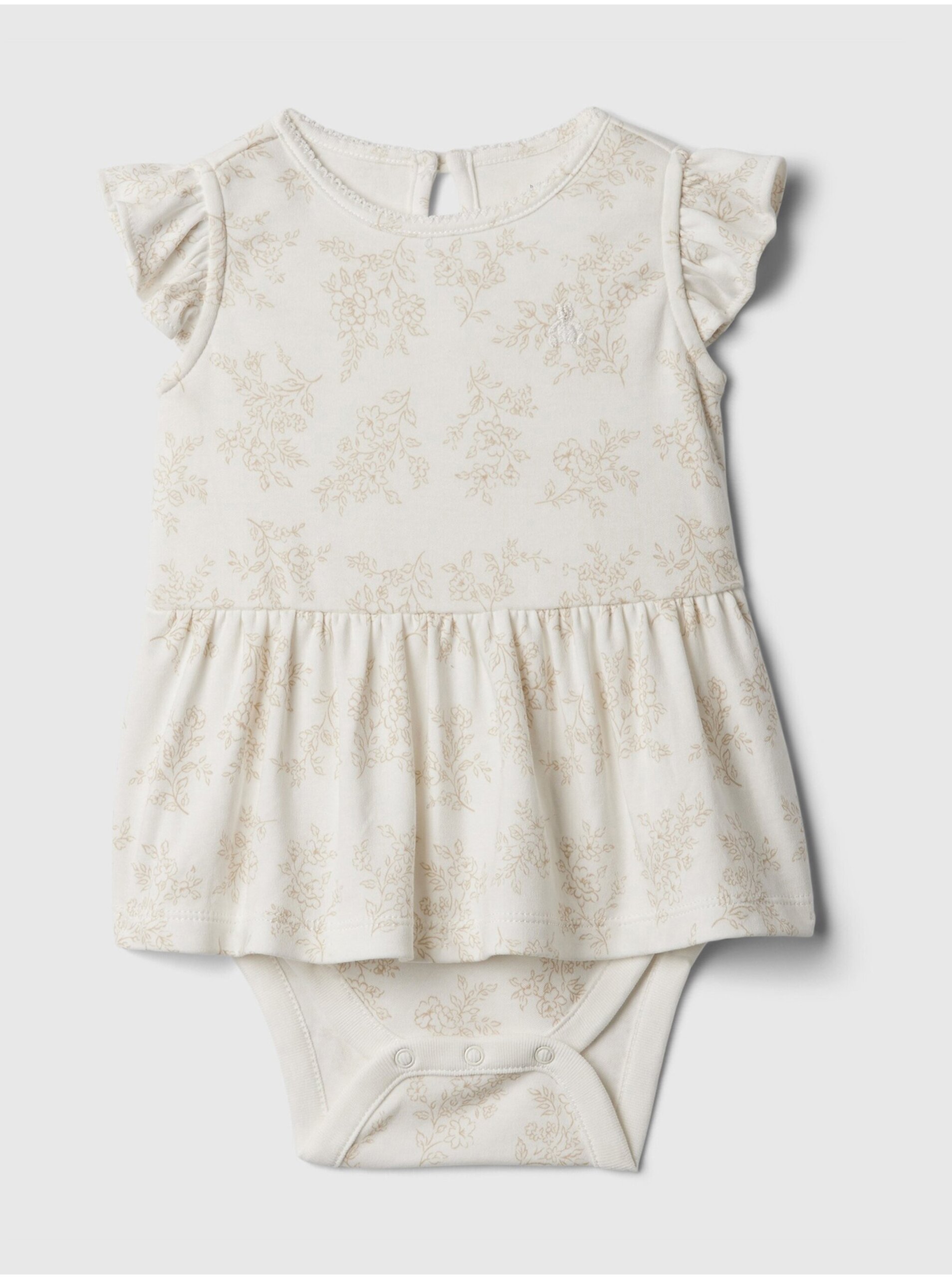Lacno Béžovo-biele dievčenské kvetované body so sukničkou GAP