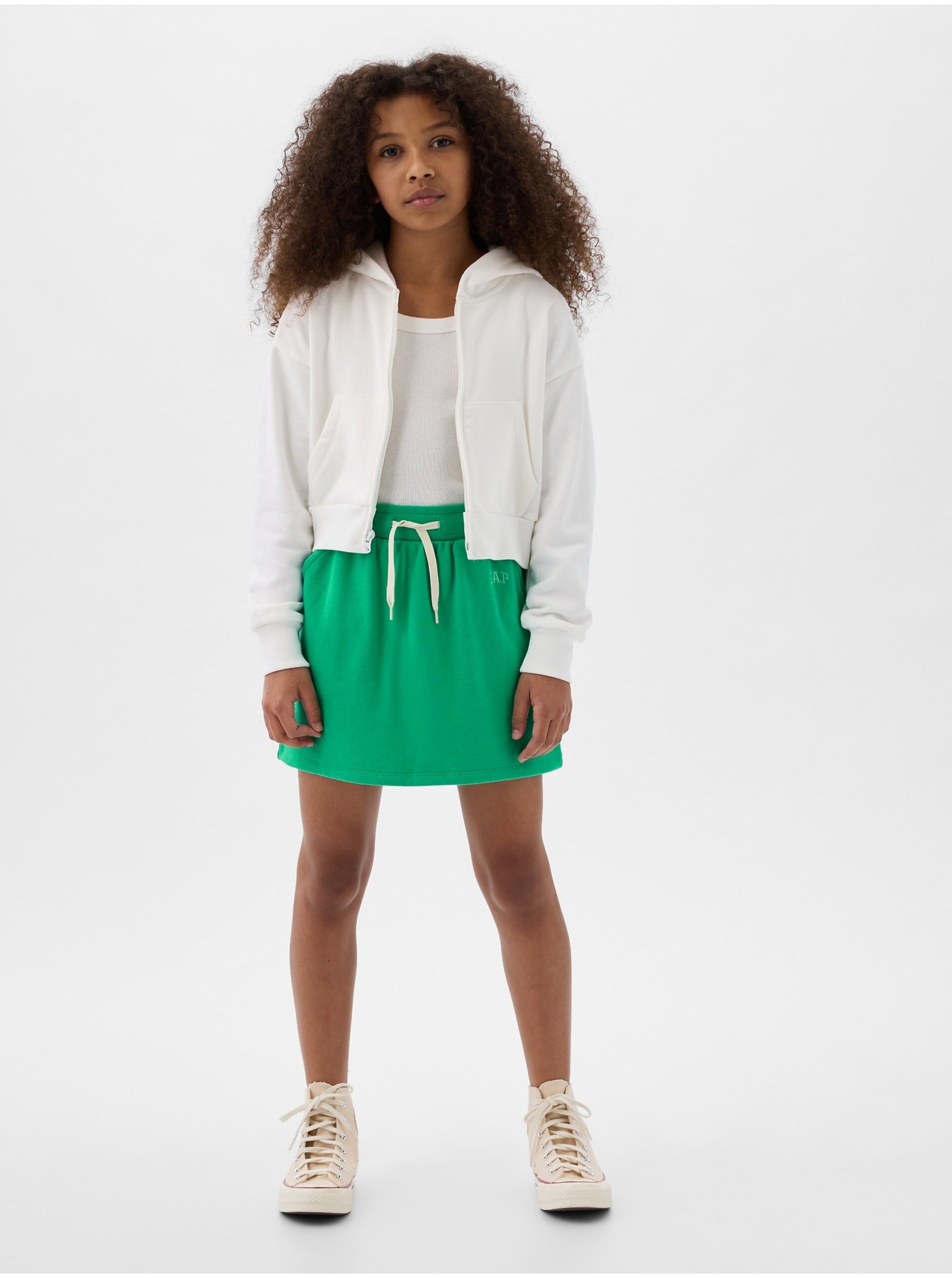 Lacno Zelená dievčenská tepláková sukňa GAP