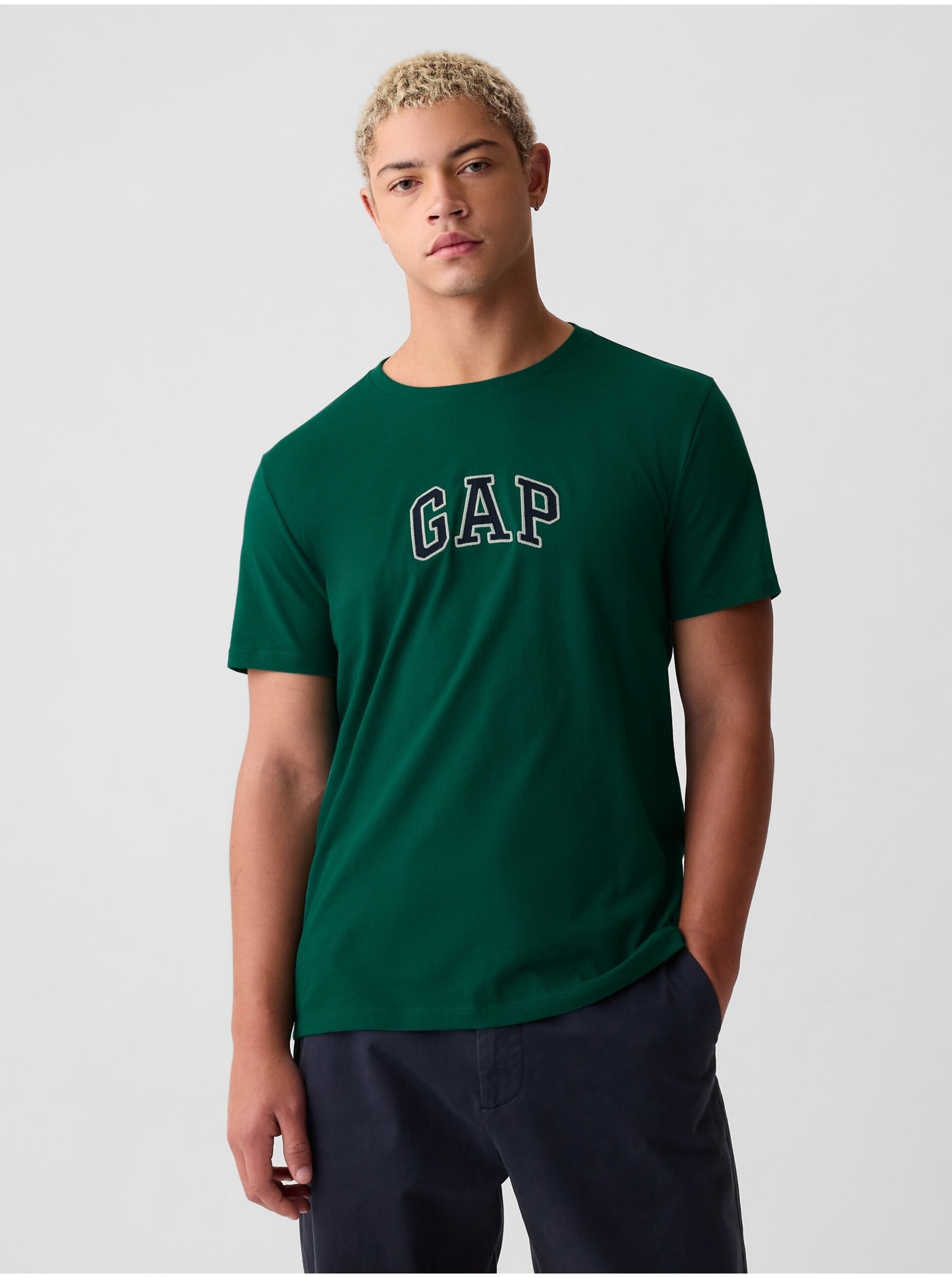 Lacno Zelené pánske tričko GAP