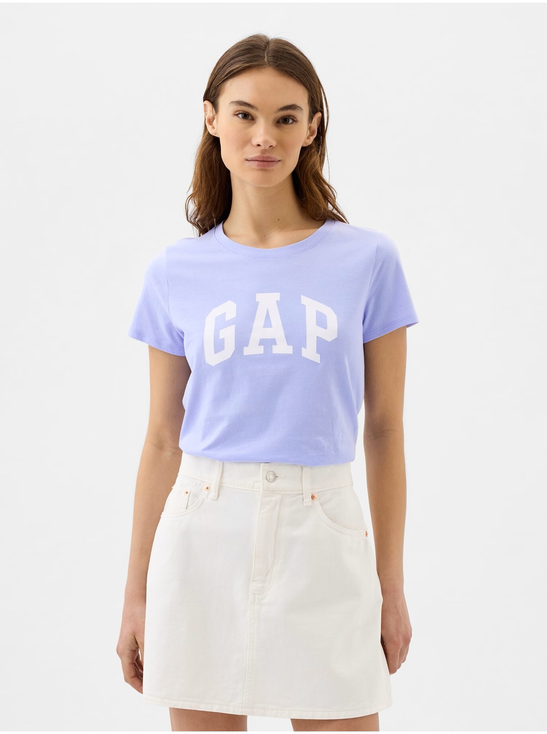 Levně Světle fialové dámské tričko GAP