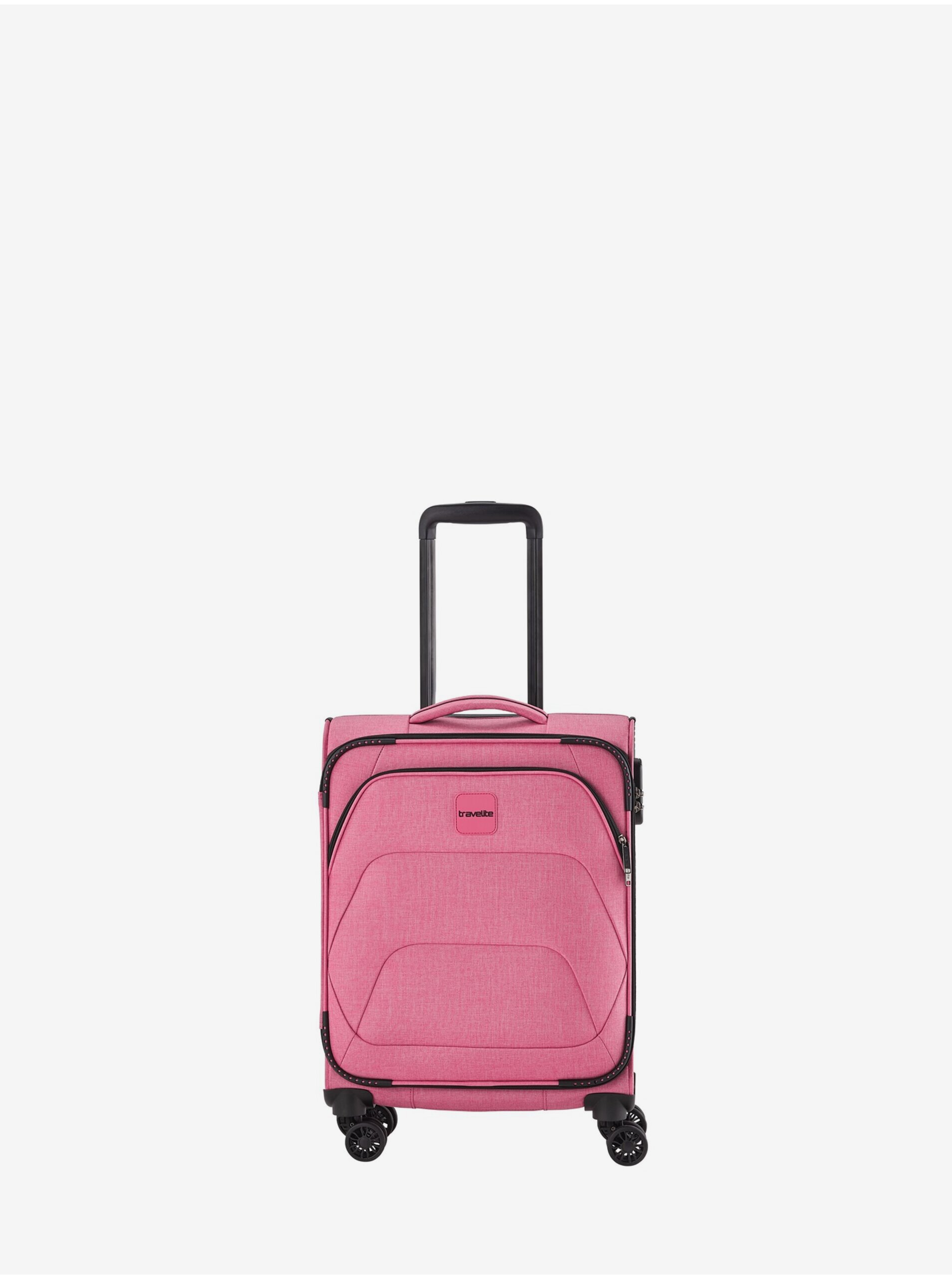 Levně Růžový dámský cestovní kufr Travelite Adria S
