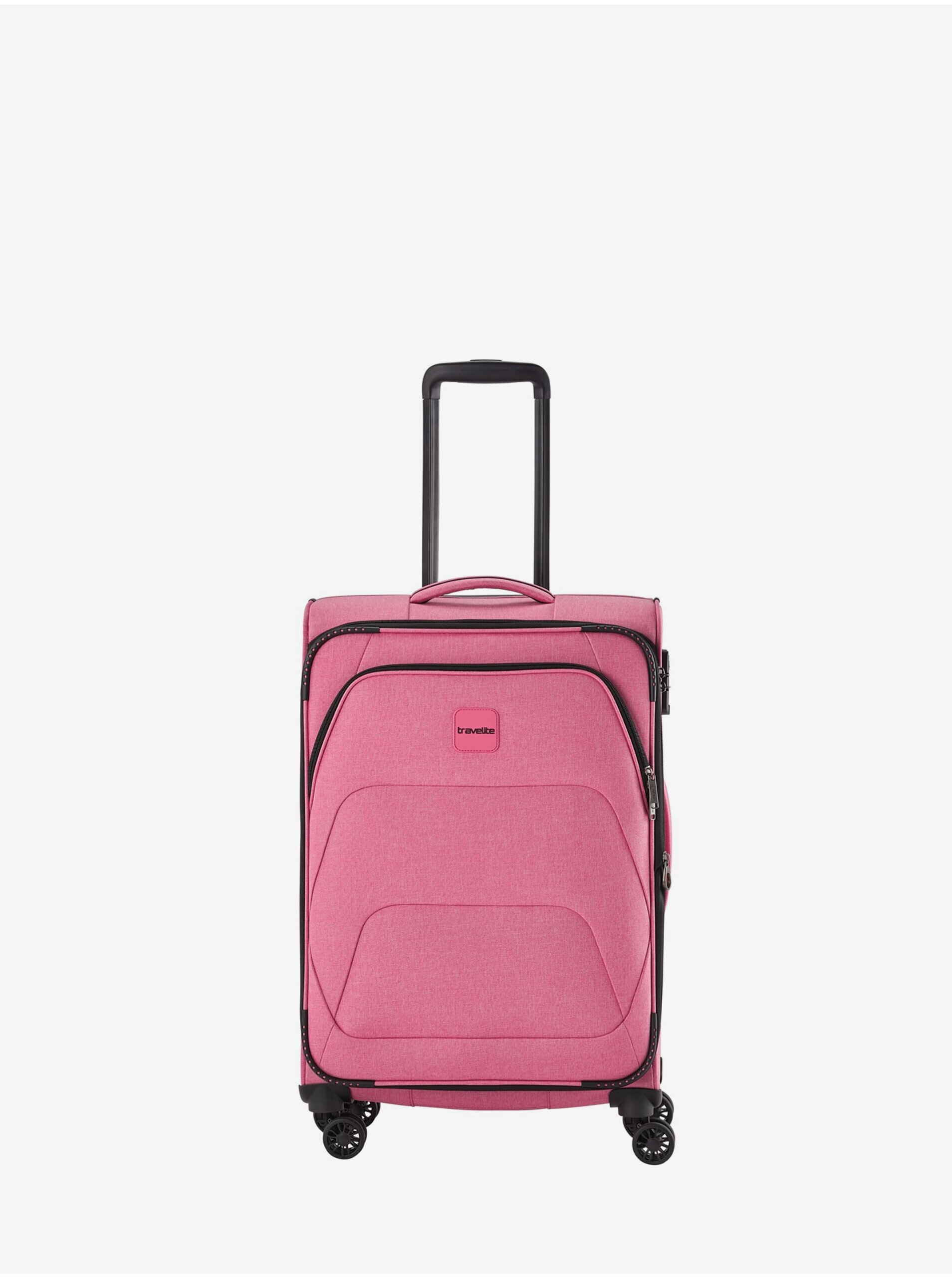 Levně Růžový dámský cestovní kufr Travelite Adria M
