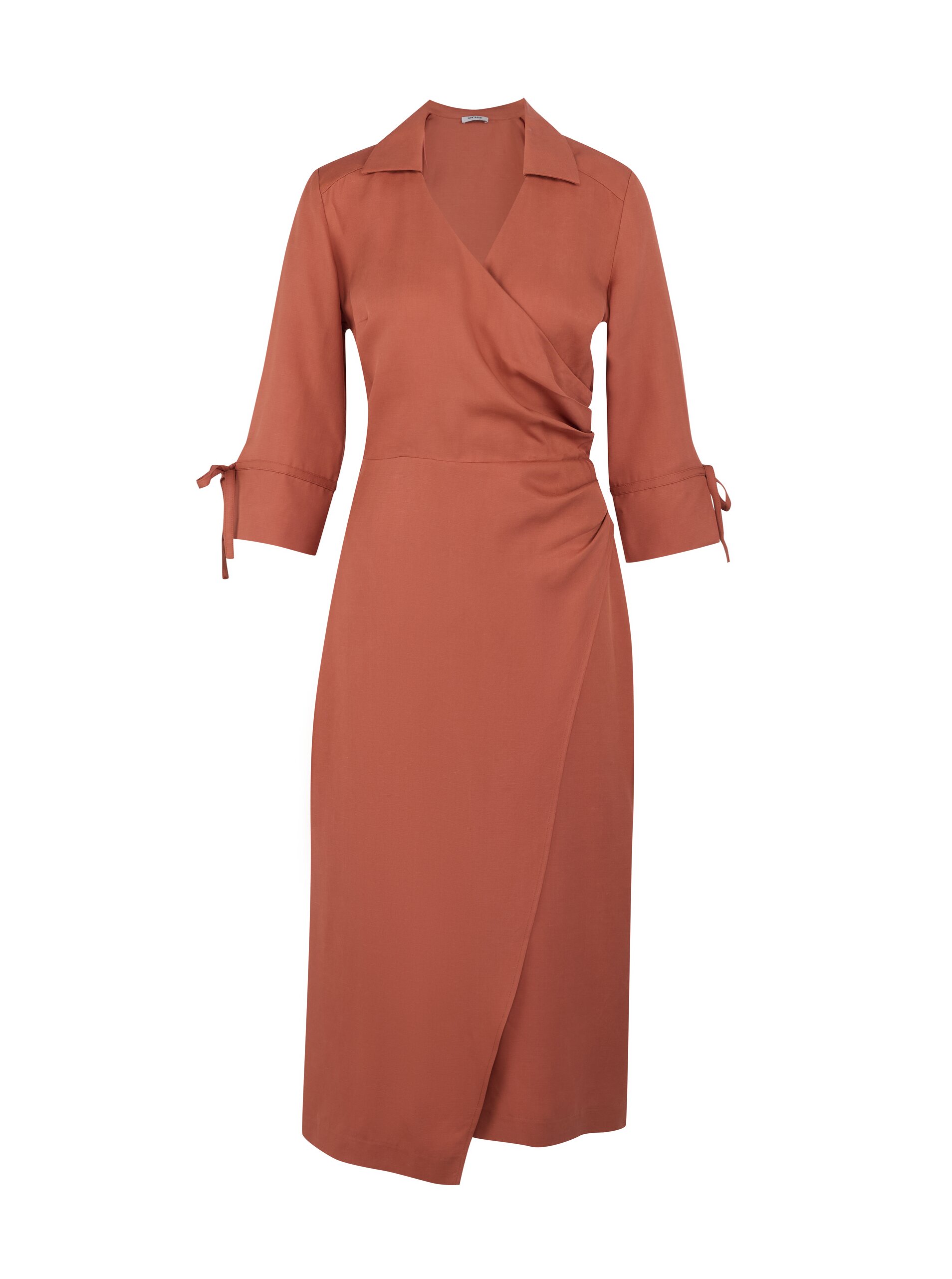 E-shop Hnedé dámske zavinovacie šaty s prímesou ľanu ORSAY