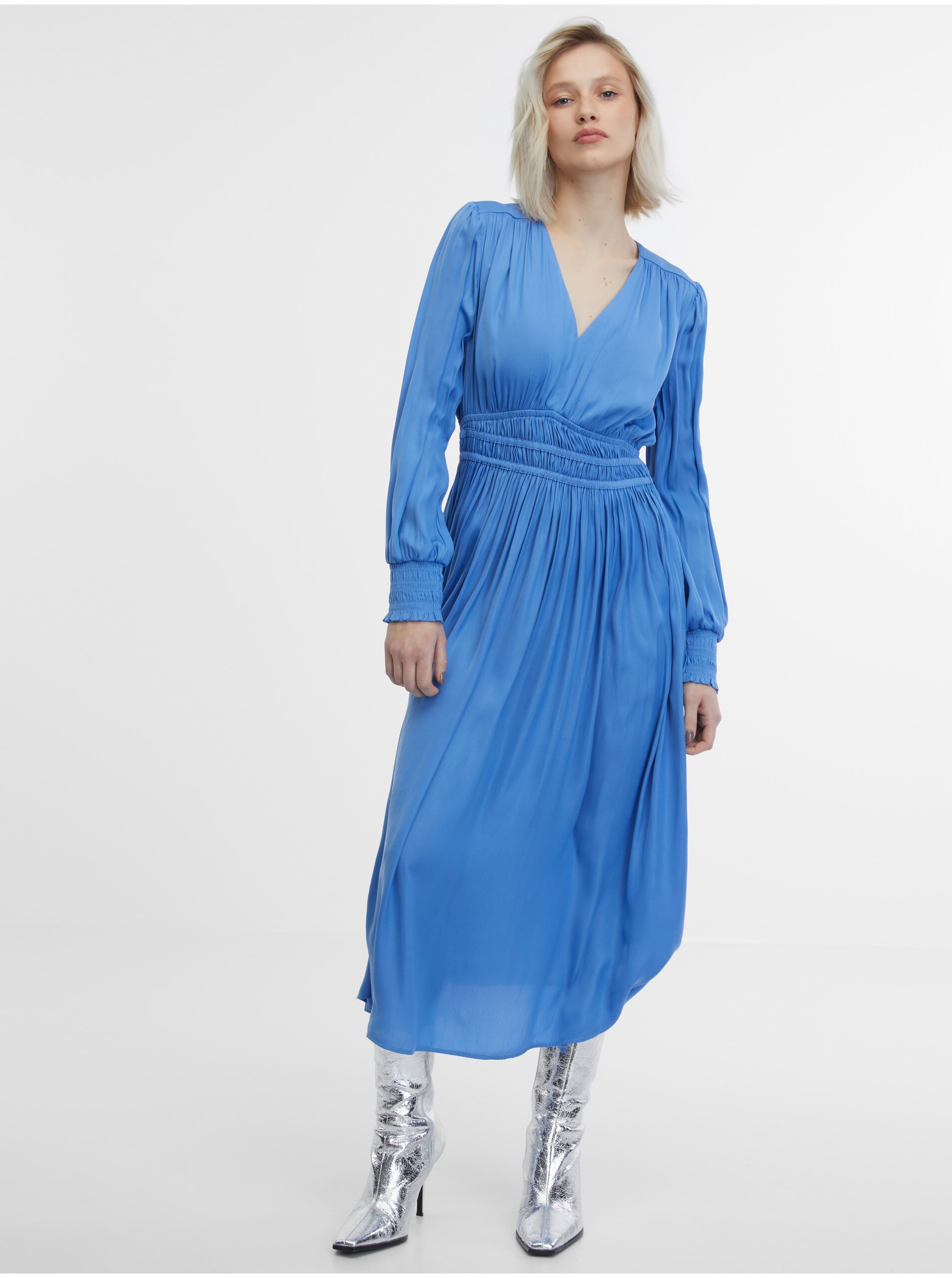Levně Modré dámské šaty ORSAY