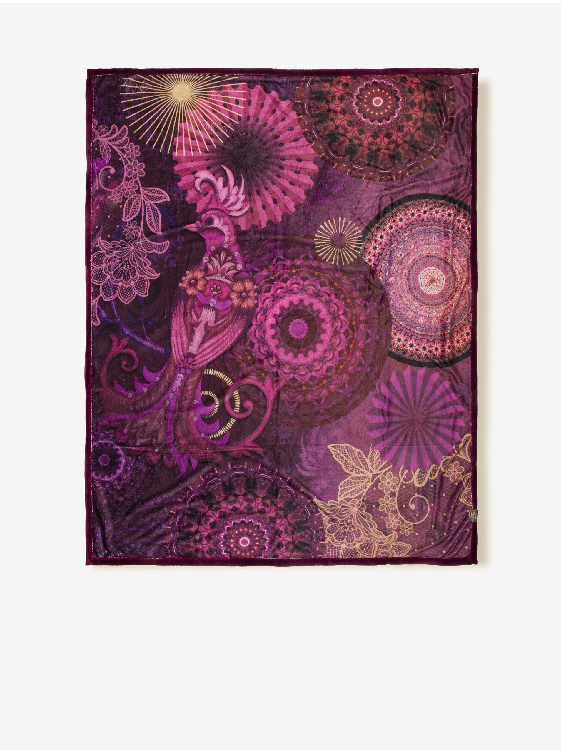 E-shop Ružovo-fialový vzorovaný pléd HIP 130 x 160 cm