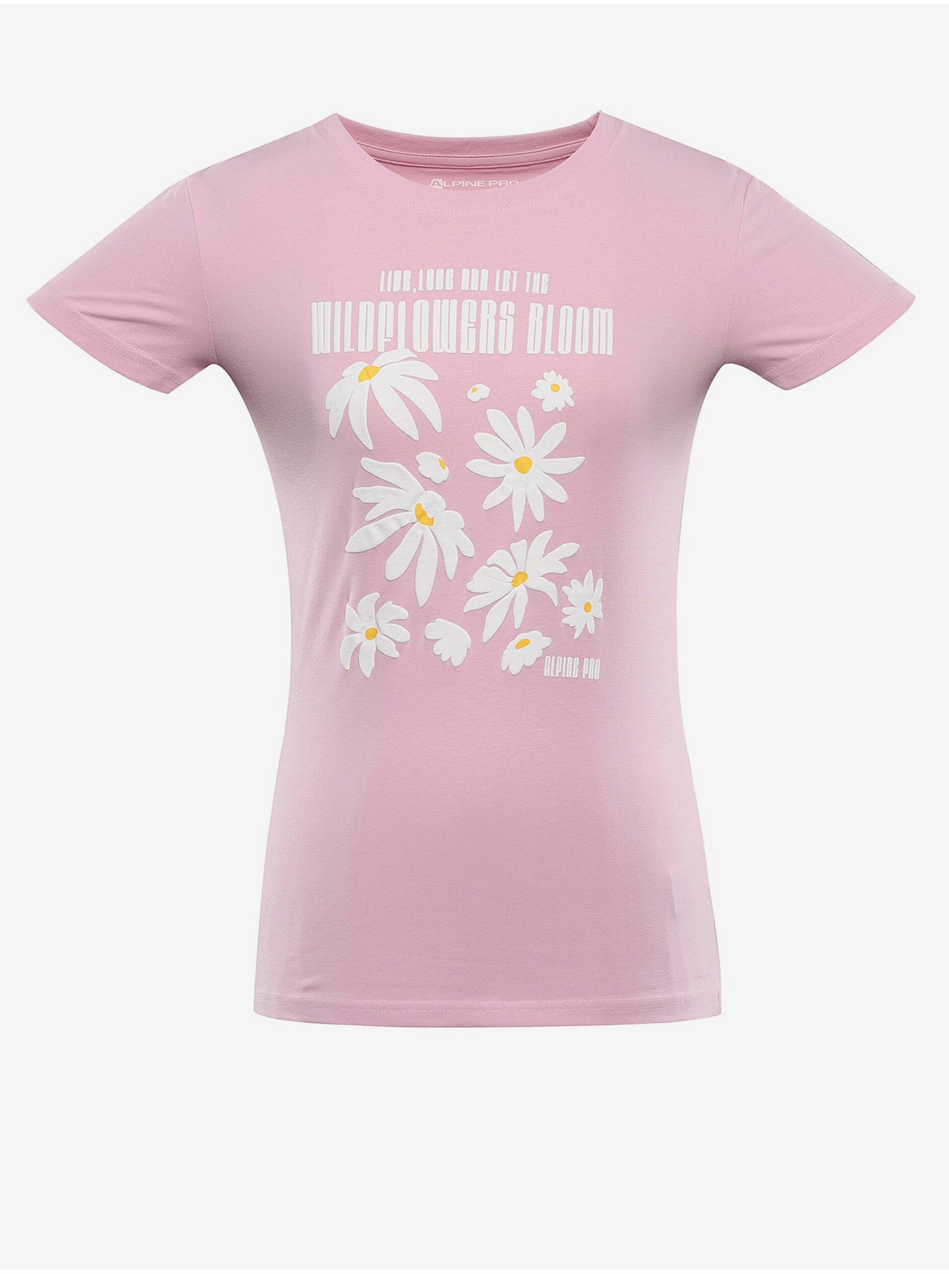 Lacno Ružové dámske tričko ALPINE PRO Norda