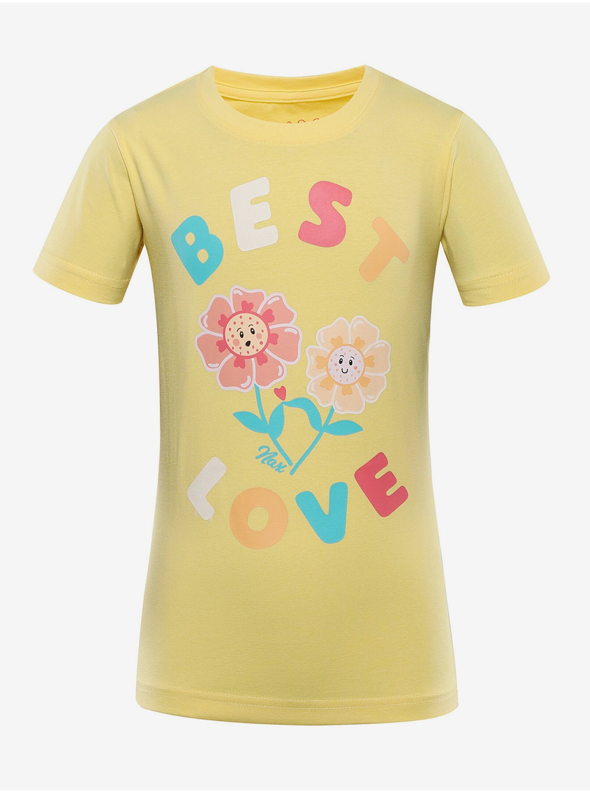 Lacno Žlté detské vzorované tričko NAX LORETO