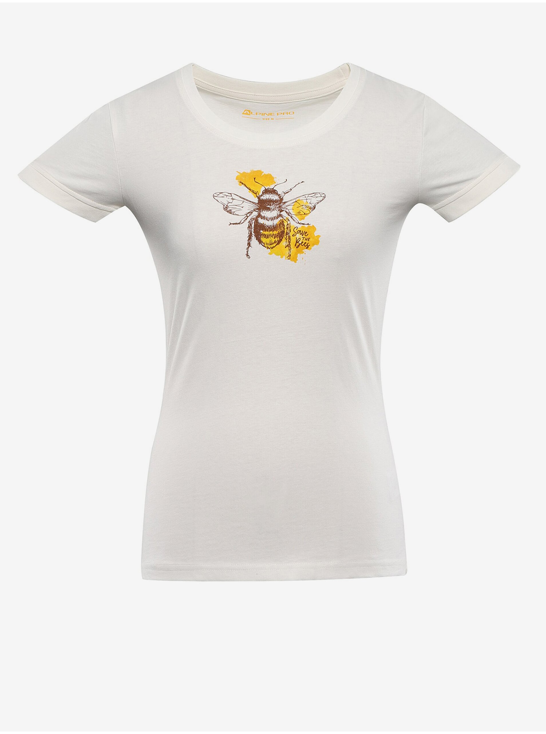 Levně Krémové dámské tričko z organické bavlny ALPINE PRO TERMESA