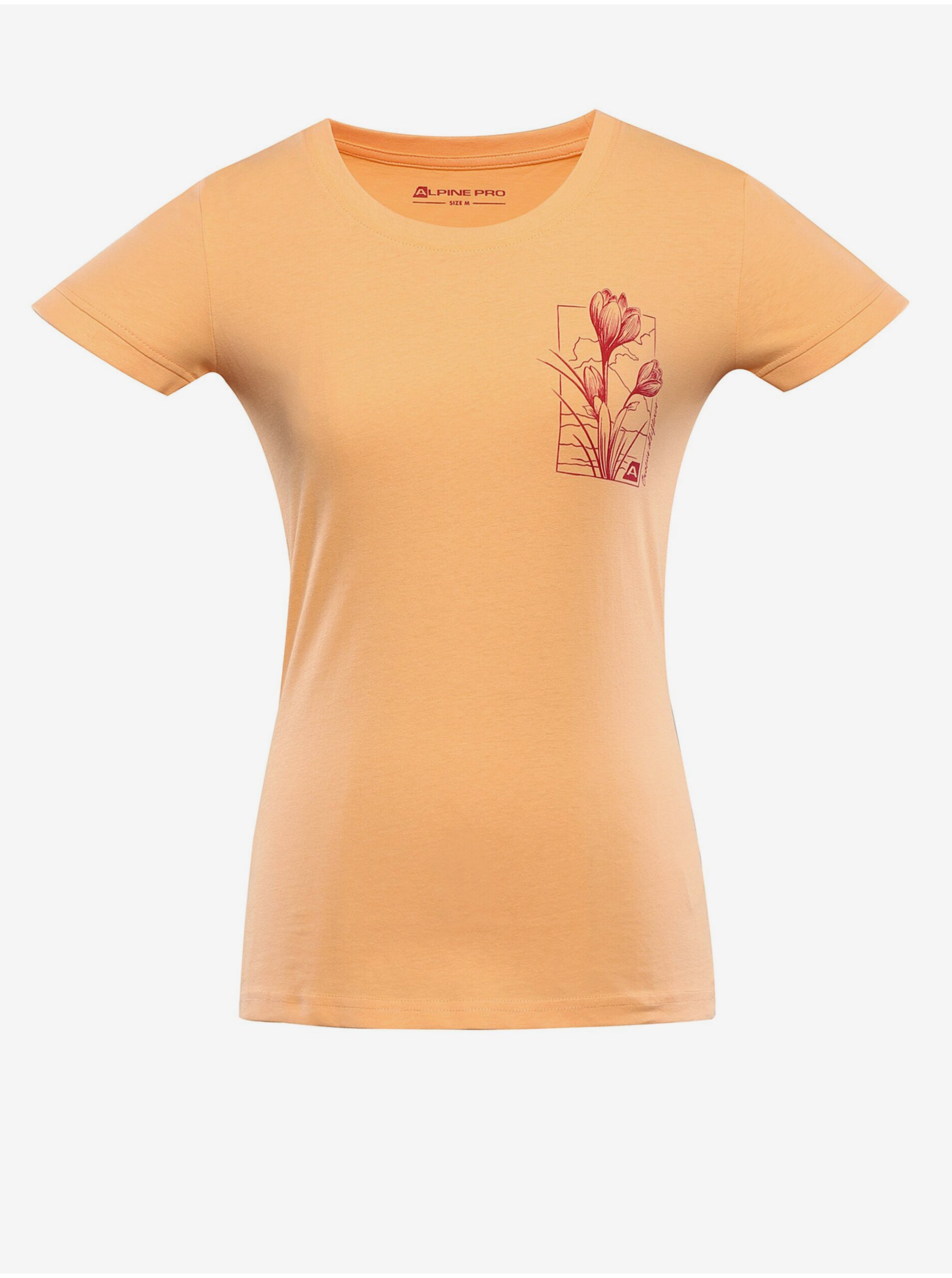 Lacno Oranžové dámske tričko z organickej bavlny ALPINE PRO TERMESÁ