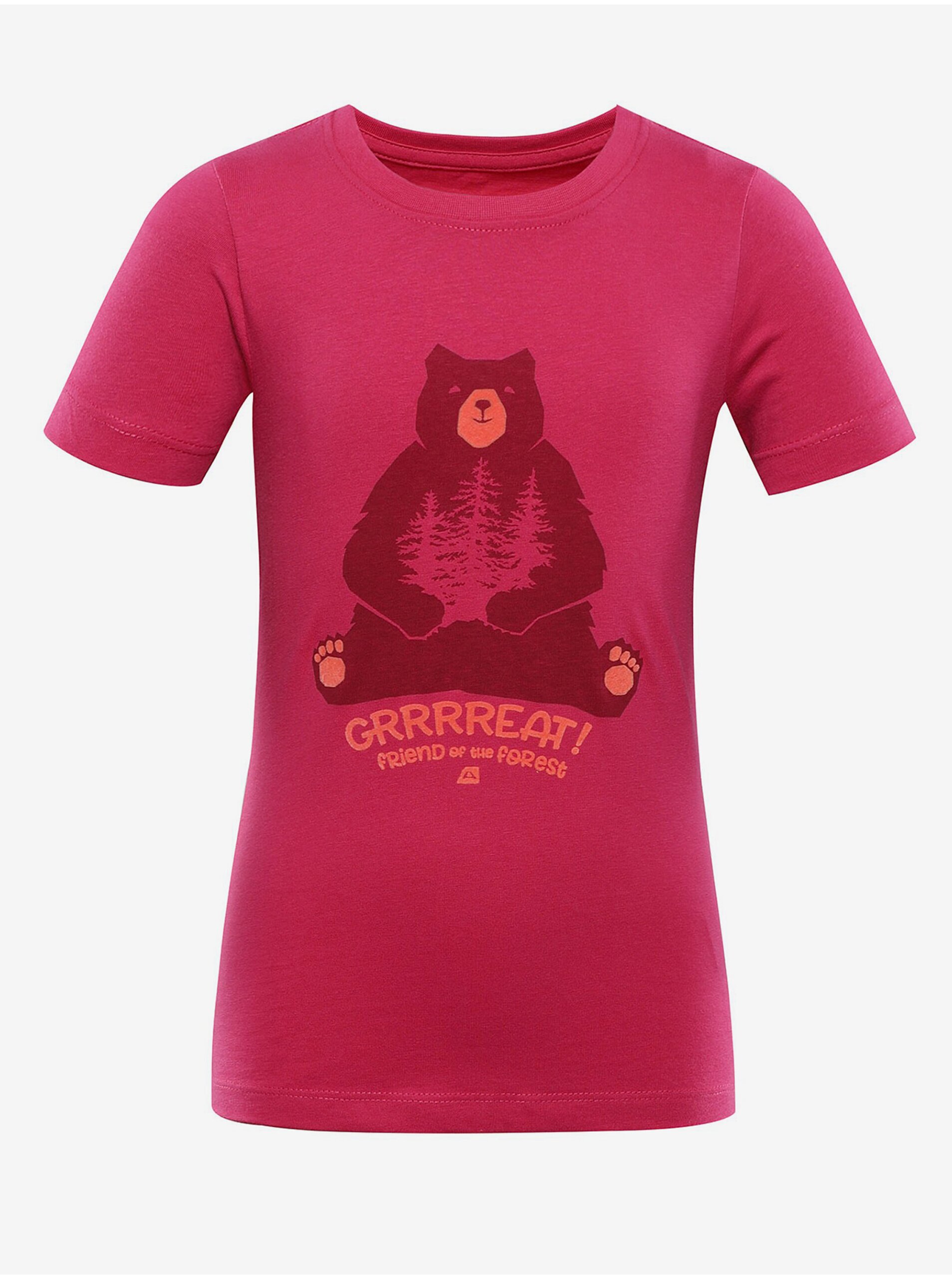 E-shop Tmavě růžové dětské tričko z organické bavlny ALPINE PRO TERMESO