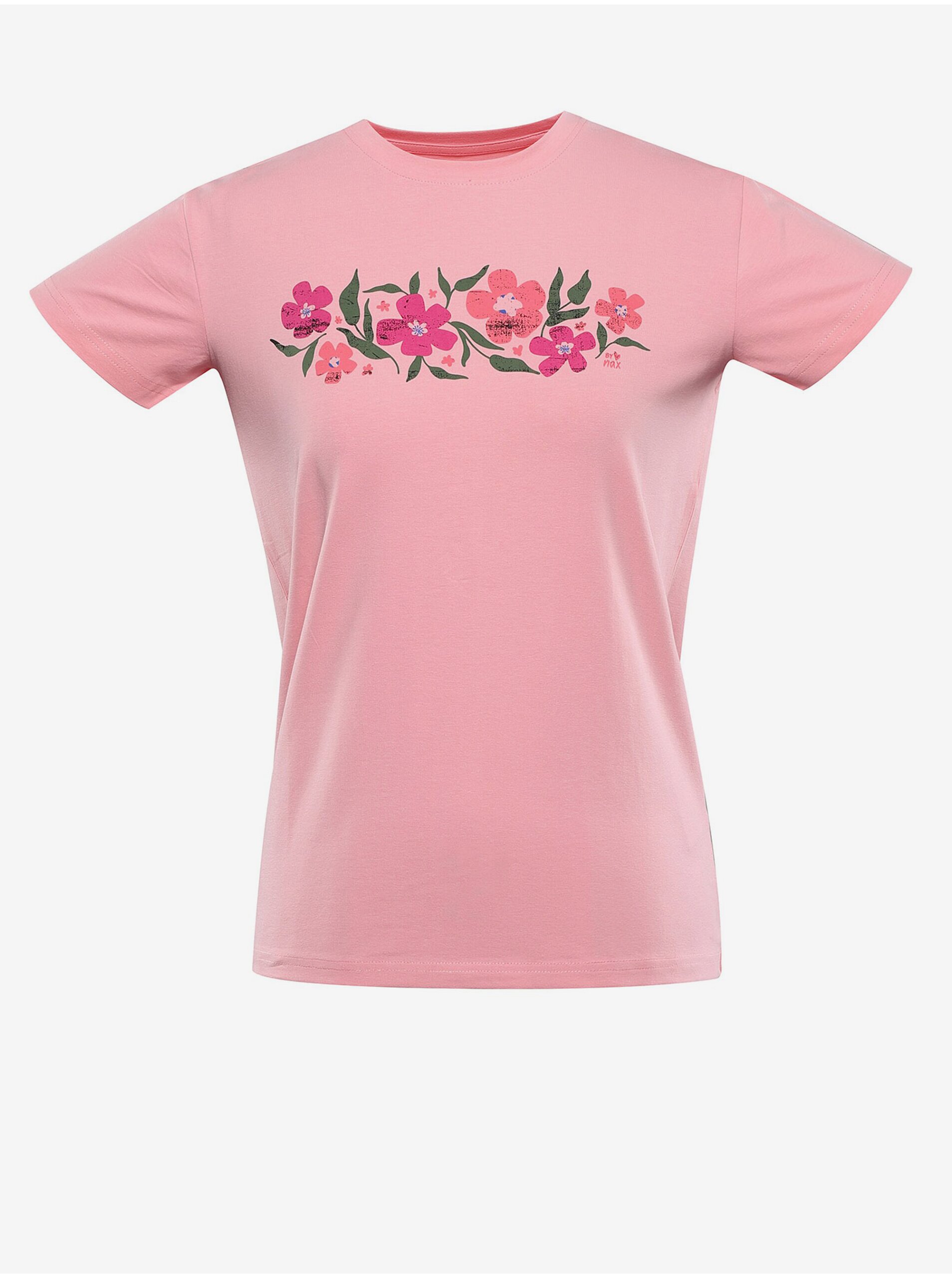 Levně Růžové dámské tričko NAX NERGA