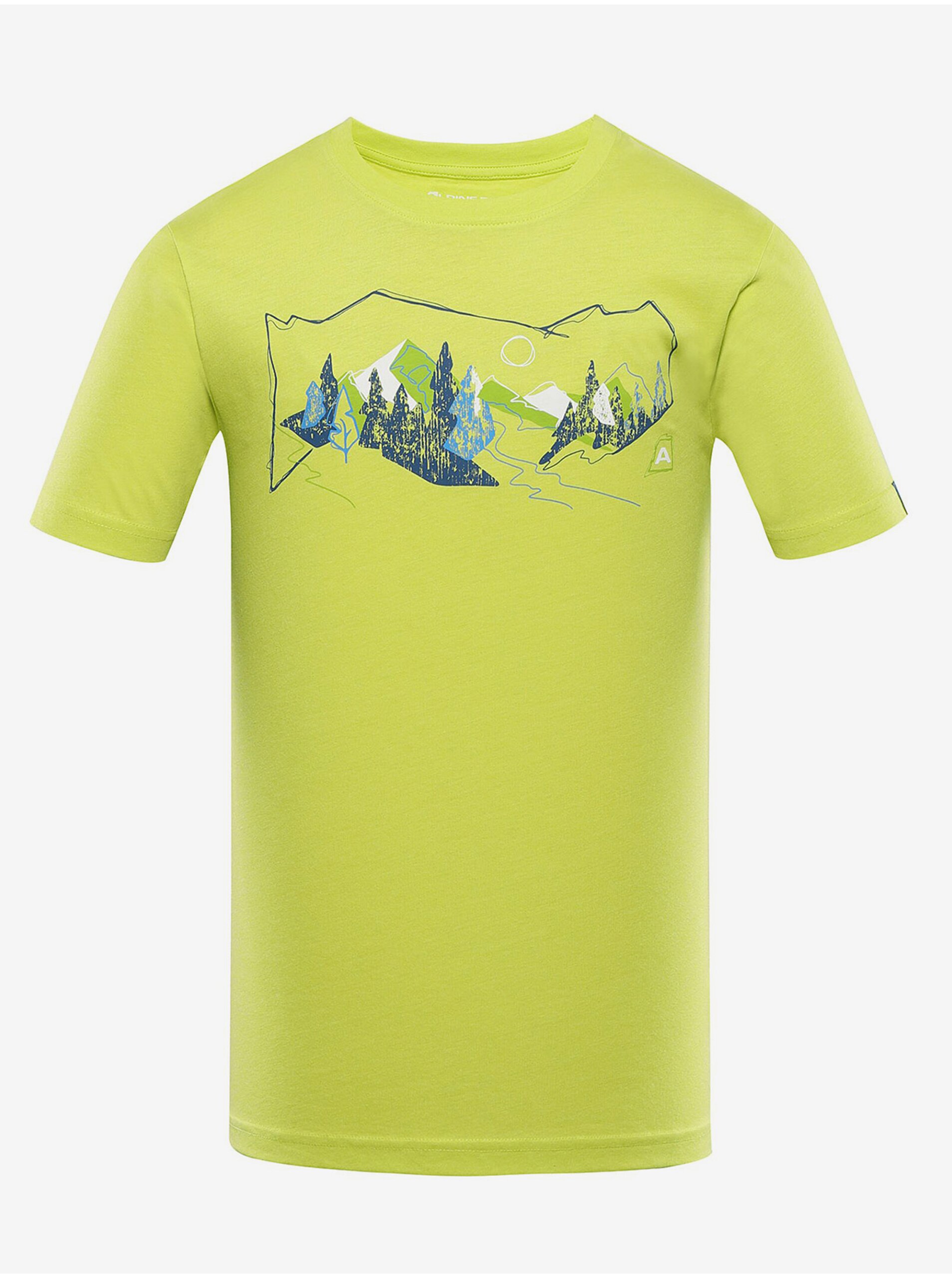 E-shop Žluté pánské rychleschnoucí žíhané tričko ALPINE PRO Bolen
