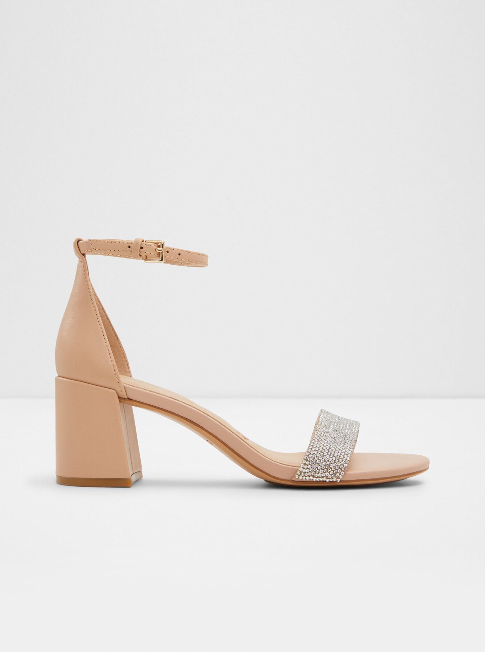 Levně Béžové dámské kožené sandály Aldo Pristine
