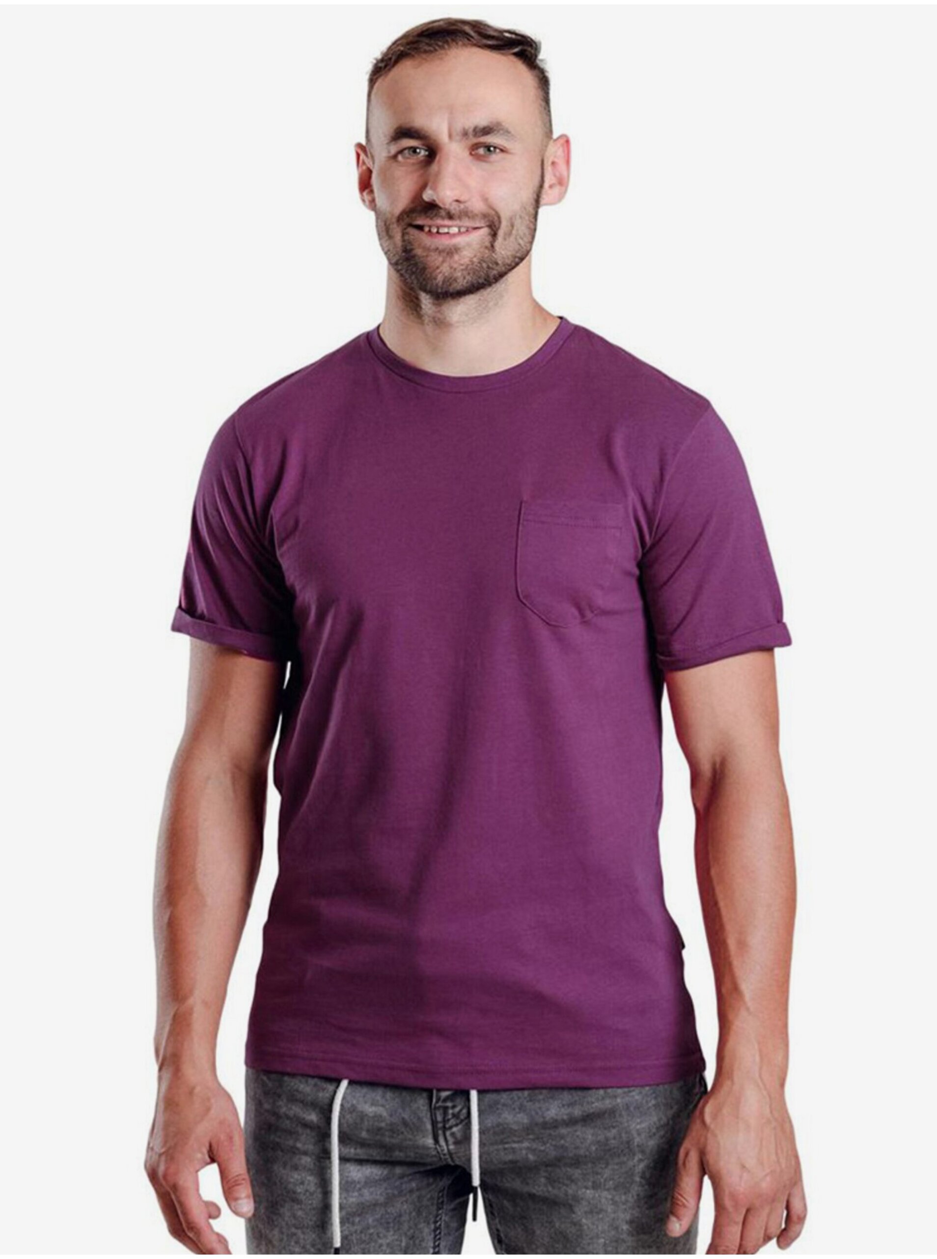Lacno Fialové pánske tričko Tričko Dango