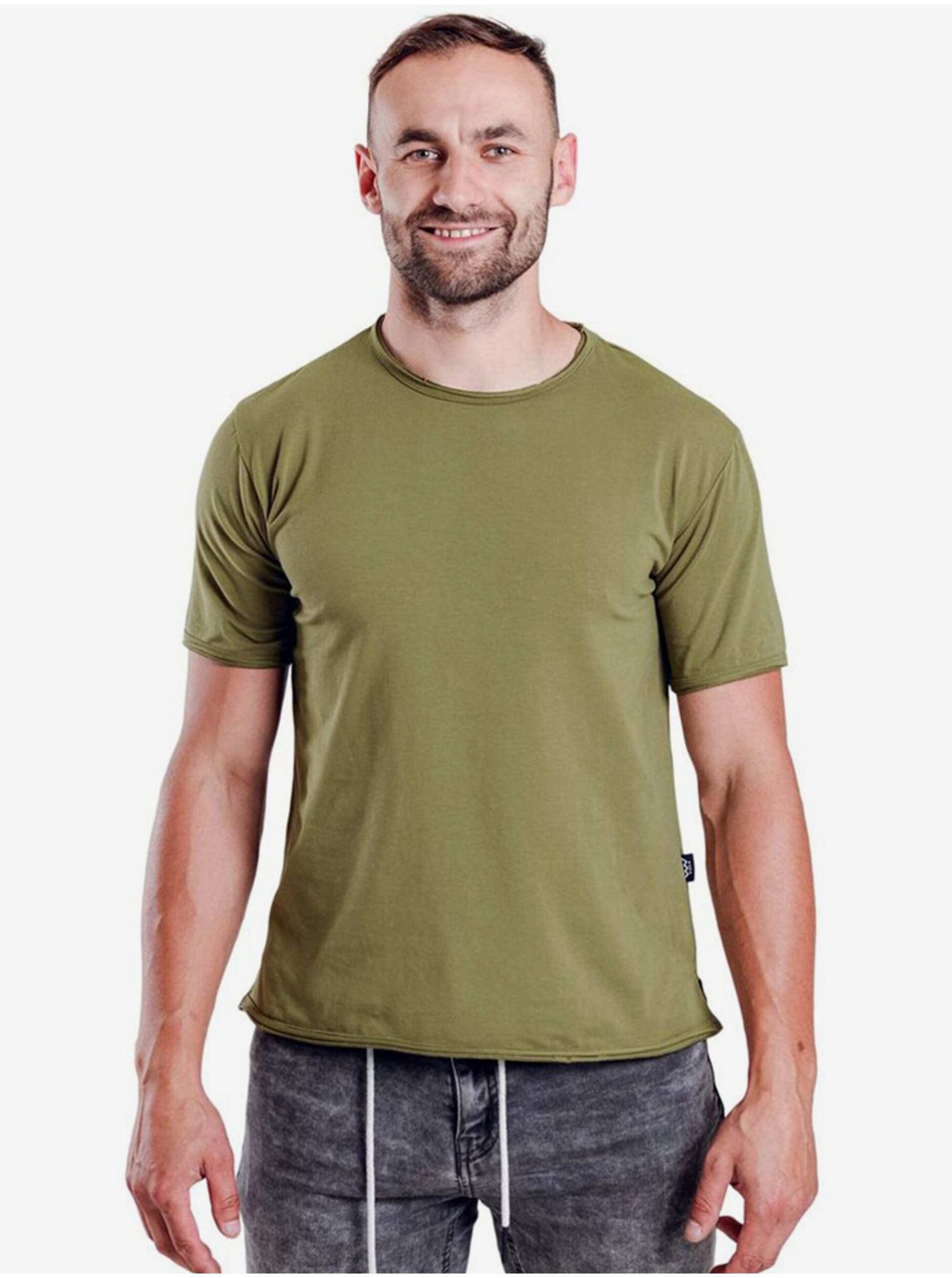 Lacno Zelené pánske tričko Tričko Santi