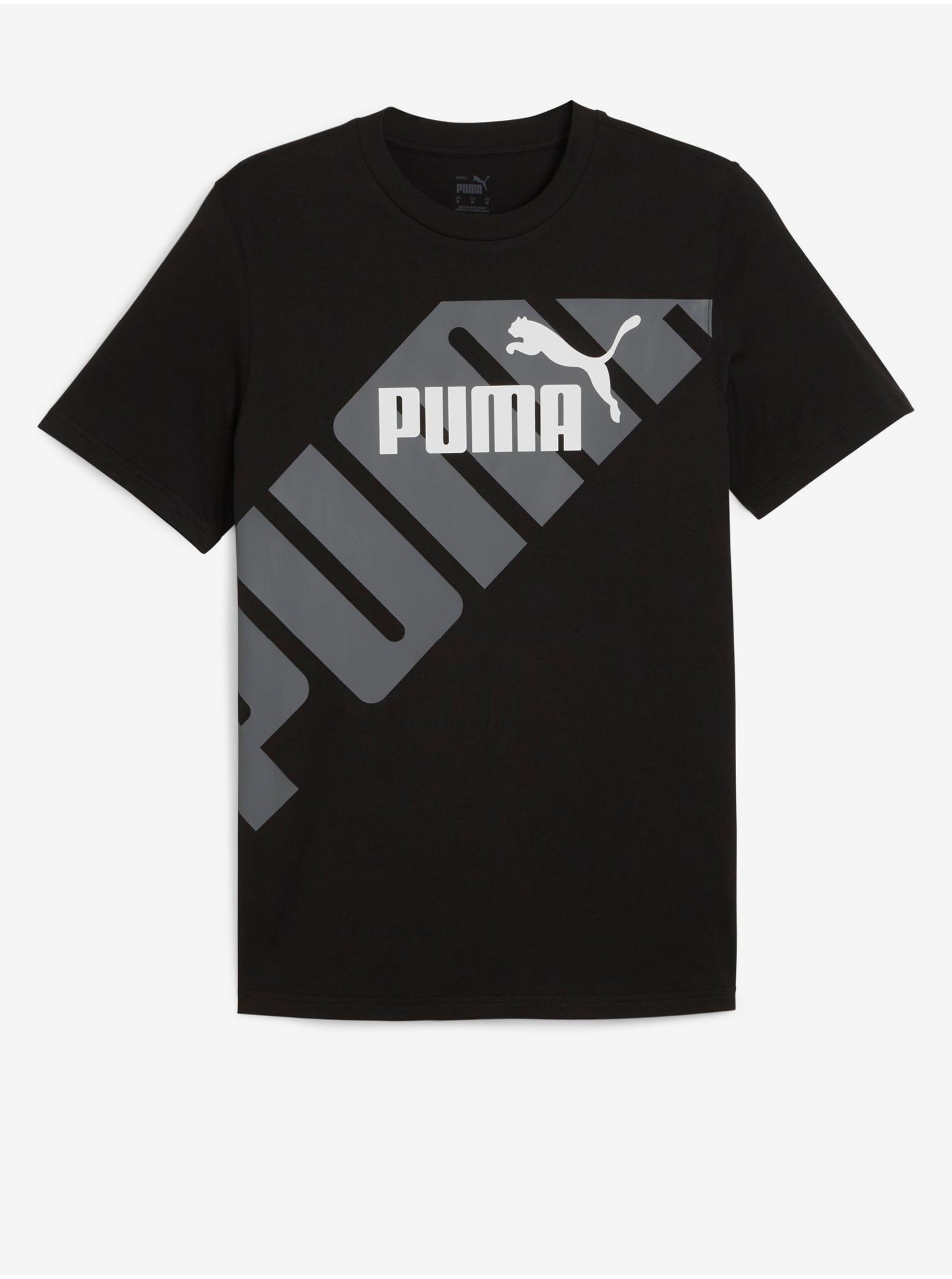 Levně Černé pánské tričko Puma Power Graphic Tee
