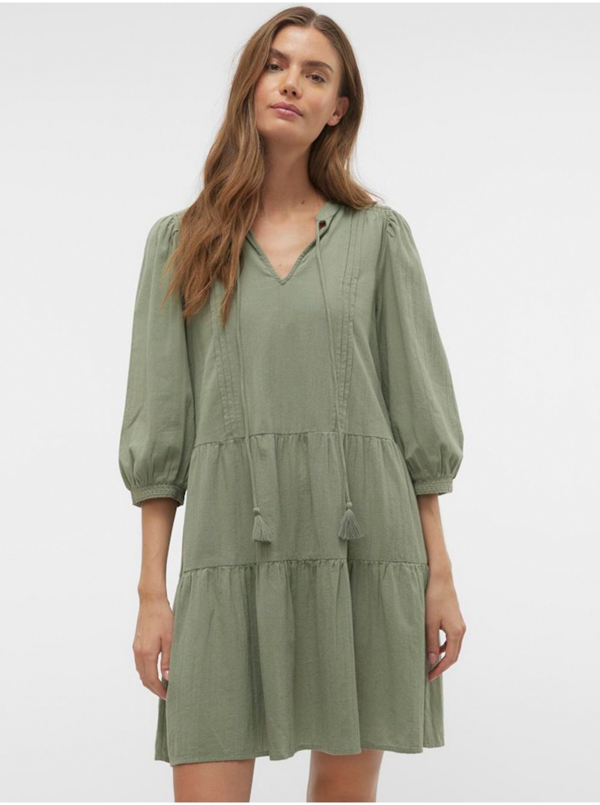 E-shop Zelené dámské šaty Vero Moda Pretty