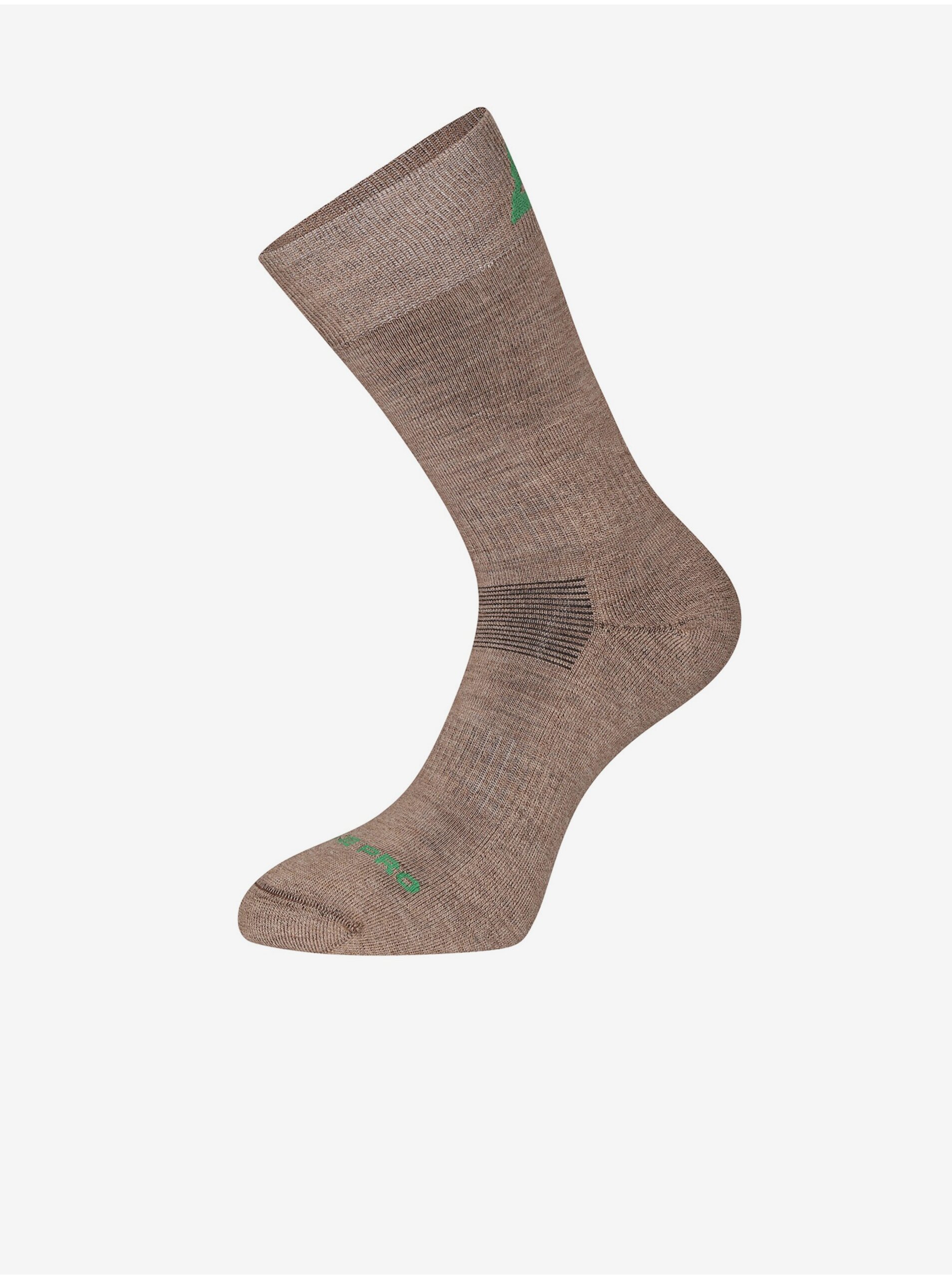 Lacno Šedo-hnedé ponožky z merino vlny ALPINE PRO Erate