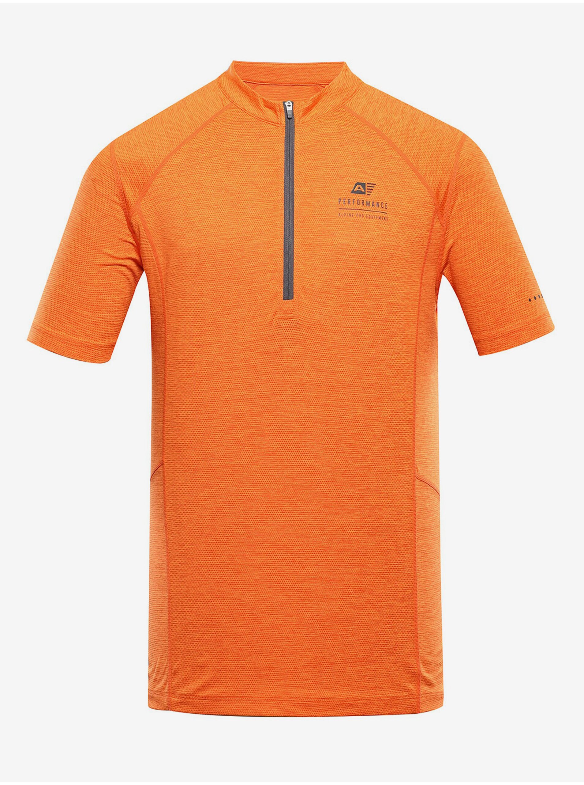 Levně Oranžové pánské cyklistické tričko ALPINE PRO Geret