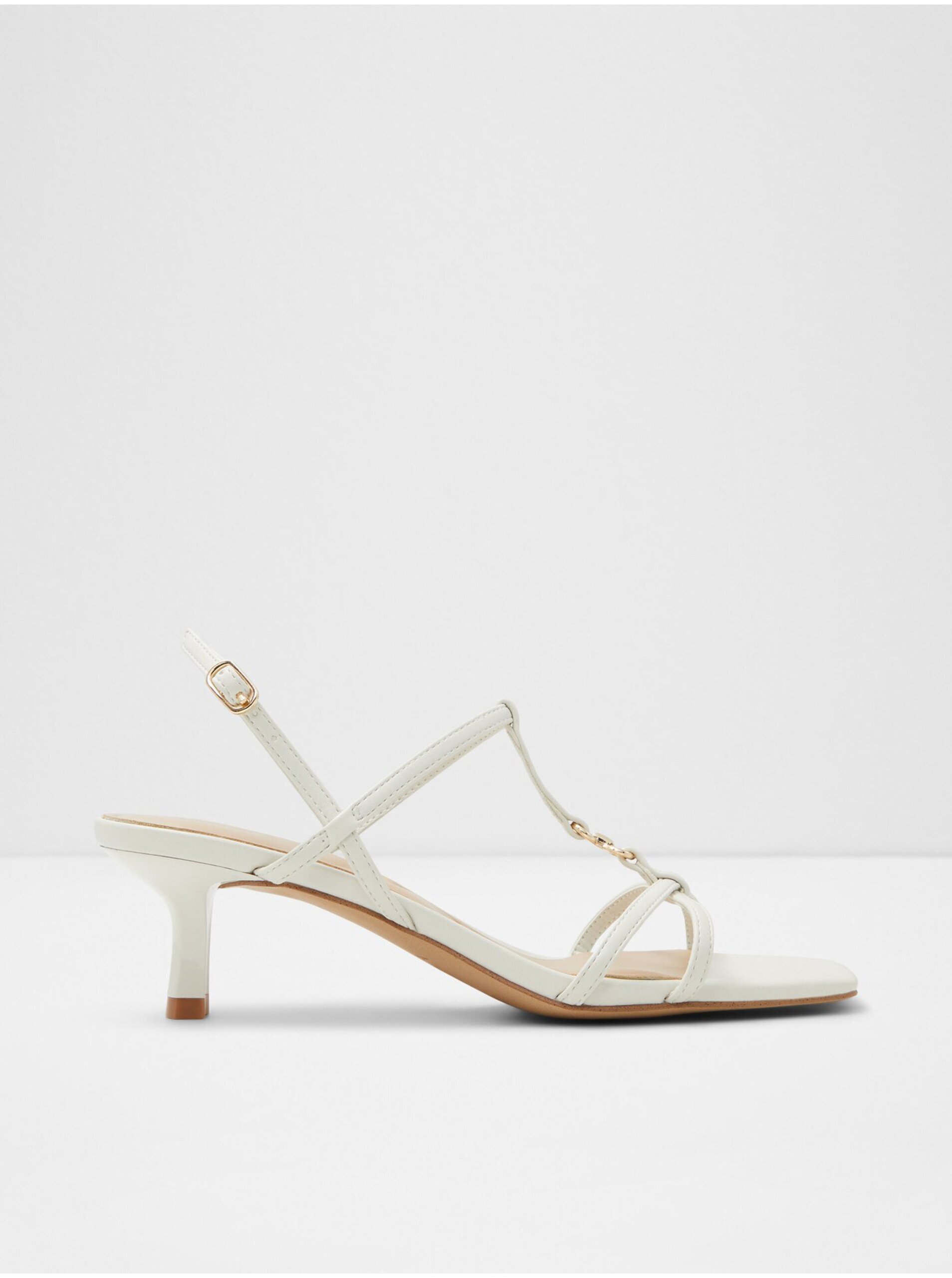 Levně Bílé dámské sandály na podpatku ALDO Josefina