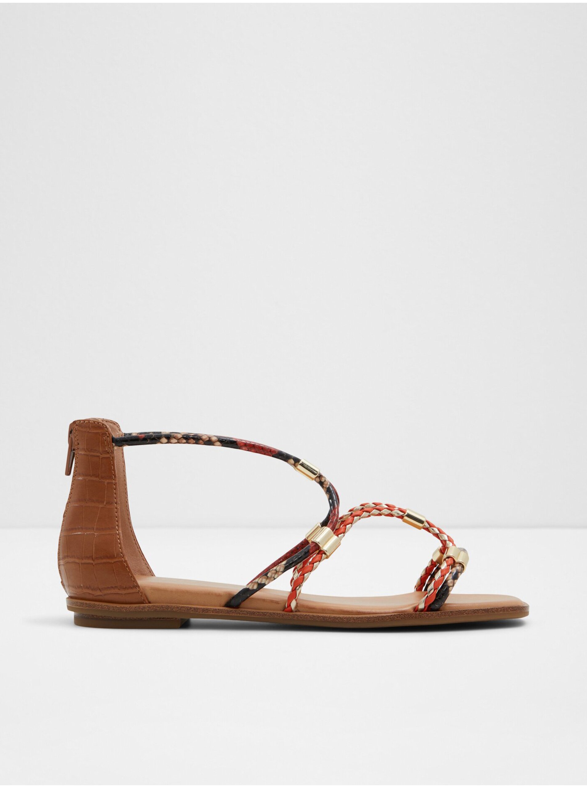Levně Oranžovo-hnědé dámské sandály ALDO Oceriwenflex