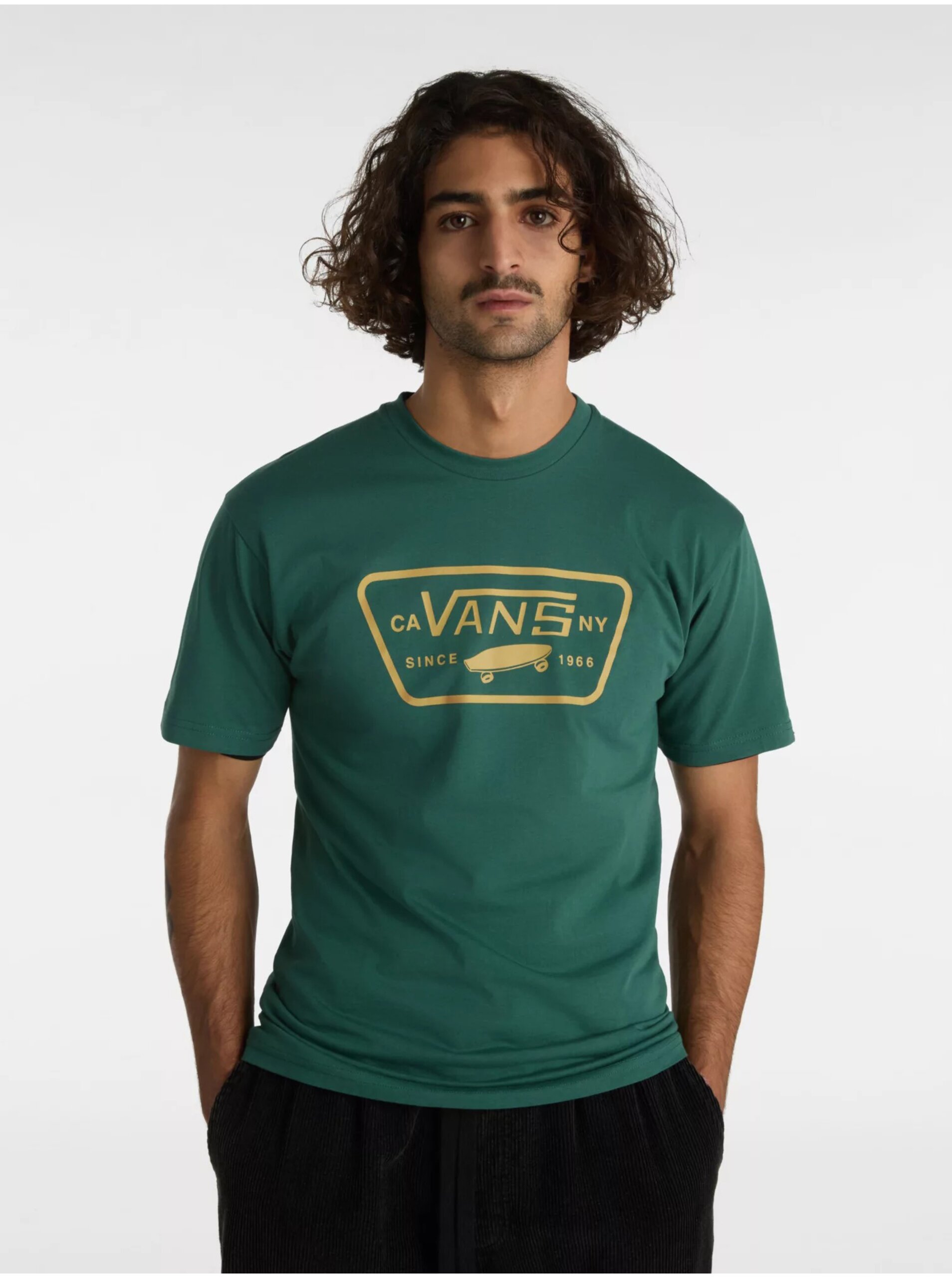Lacno Zelené pánske tričko VANS