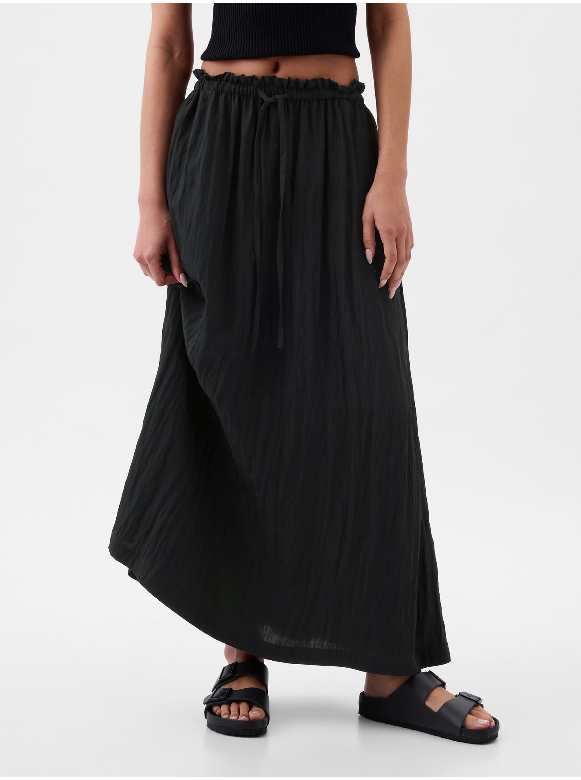 E-shop Černá dámská maxi sukně GAP