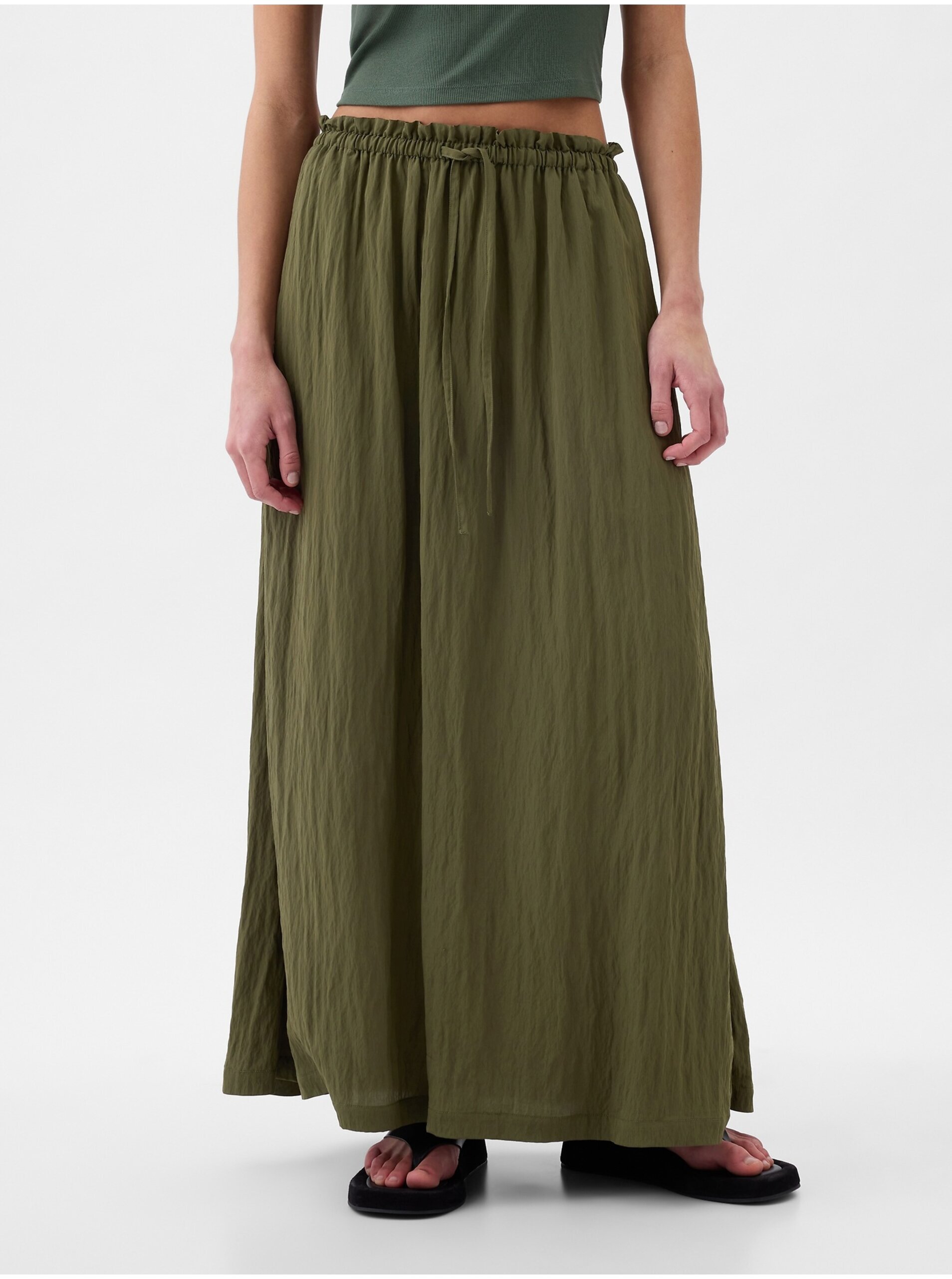 E-shop Khaki dámská maxi sukně GAP