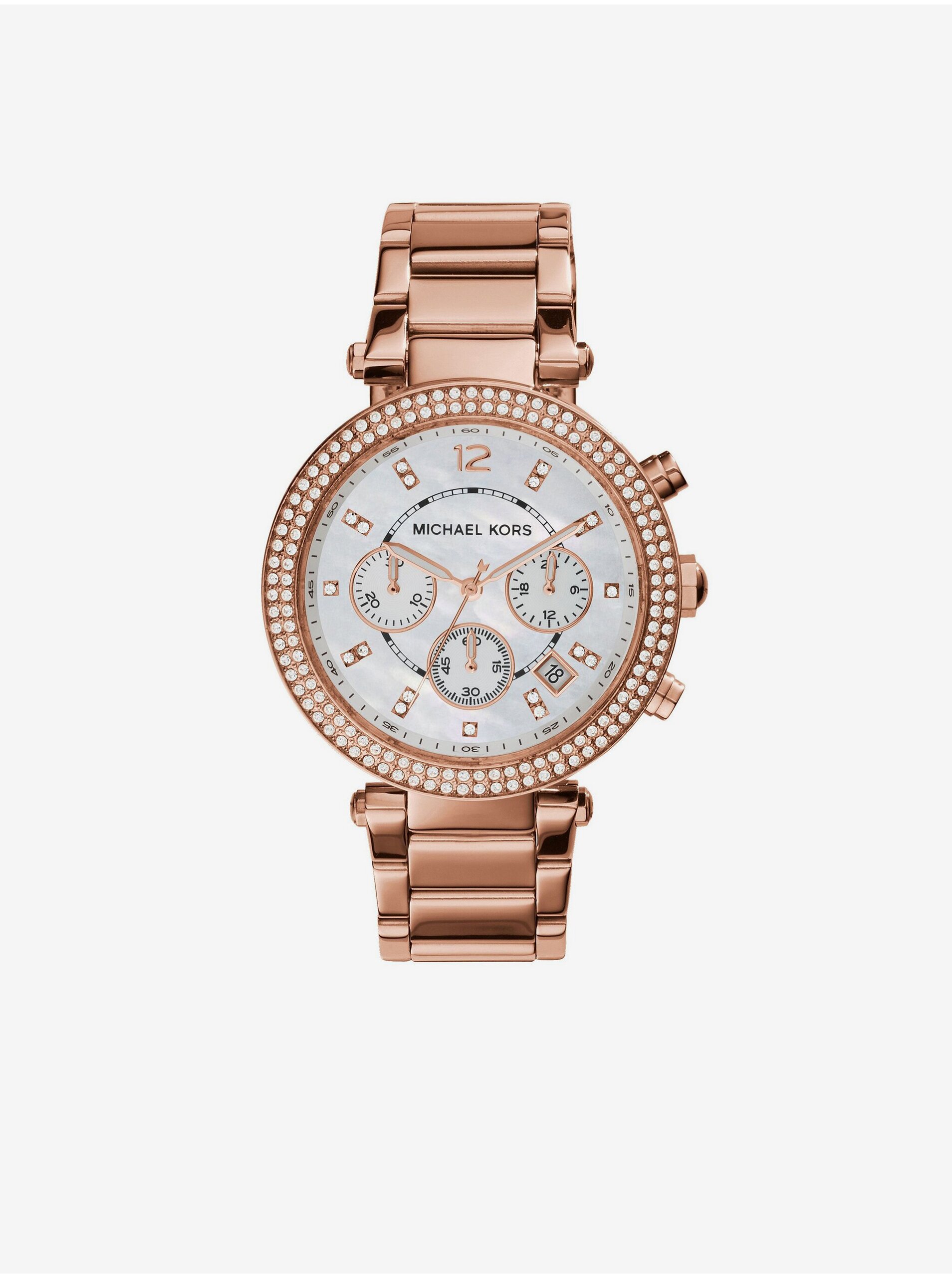 Levně Růžovozlaté dámské hodinky Michael Kors Parker