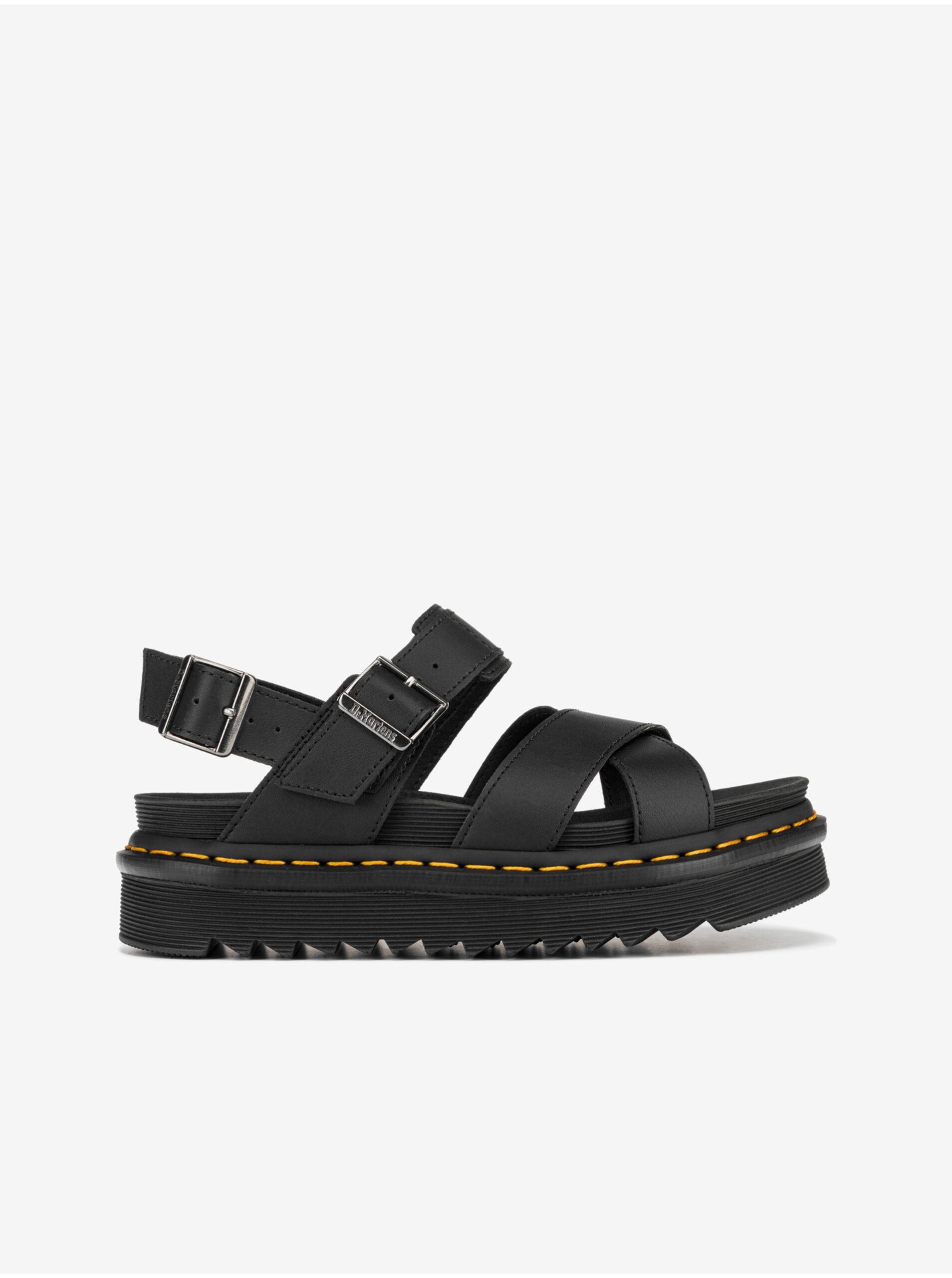 E-shop Černé dámské kožené sandály Dr. Martens Voss II